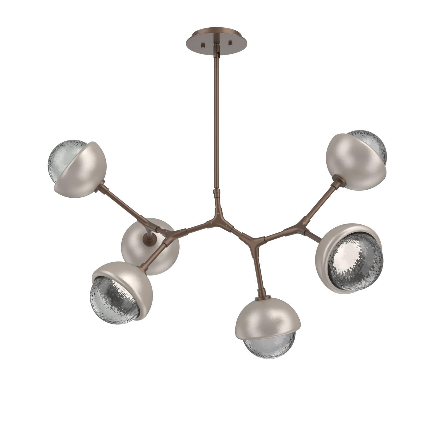Shown in Burnished Bronze finish and Smoke glass and Beige Silver accent