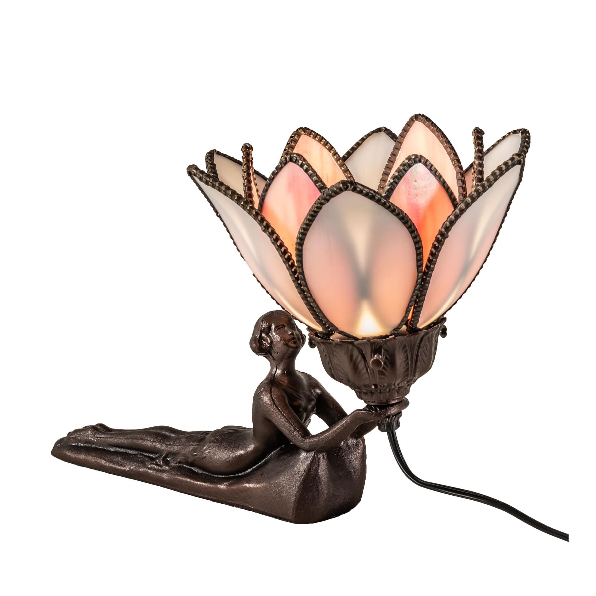 Shown with Pink Iridized glass