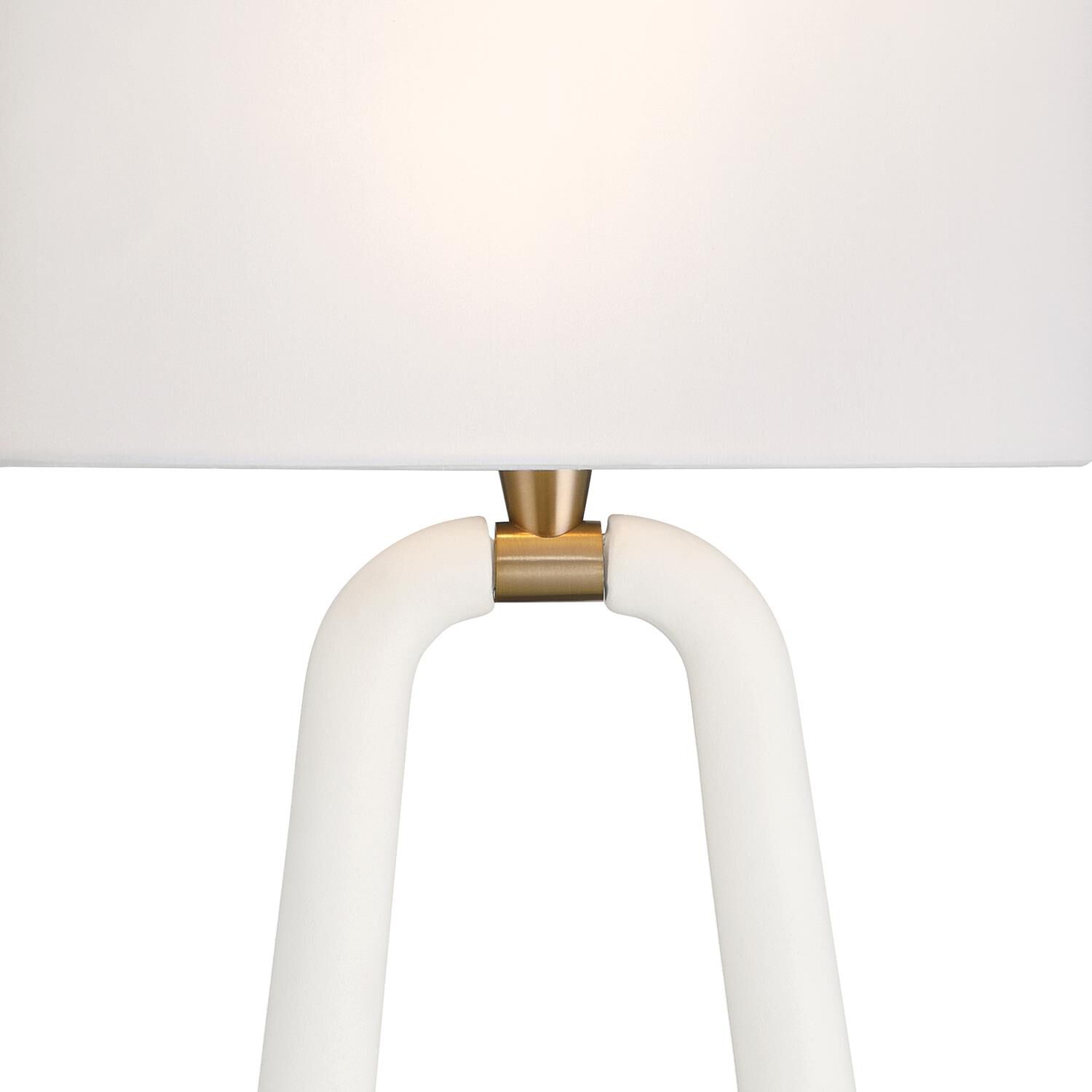 Shown in Aged Brass and Matte White finish and Silk shade