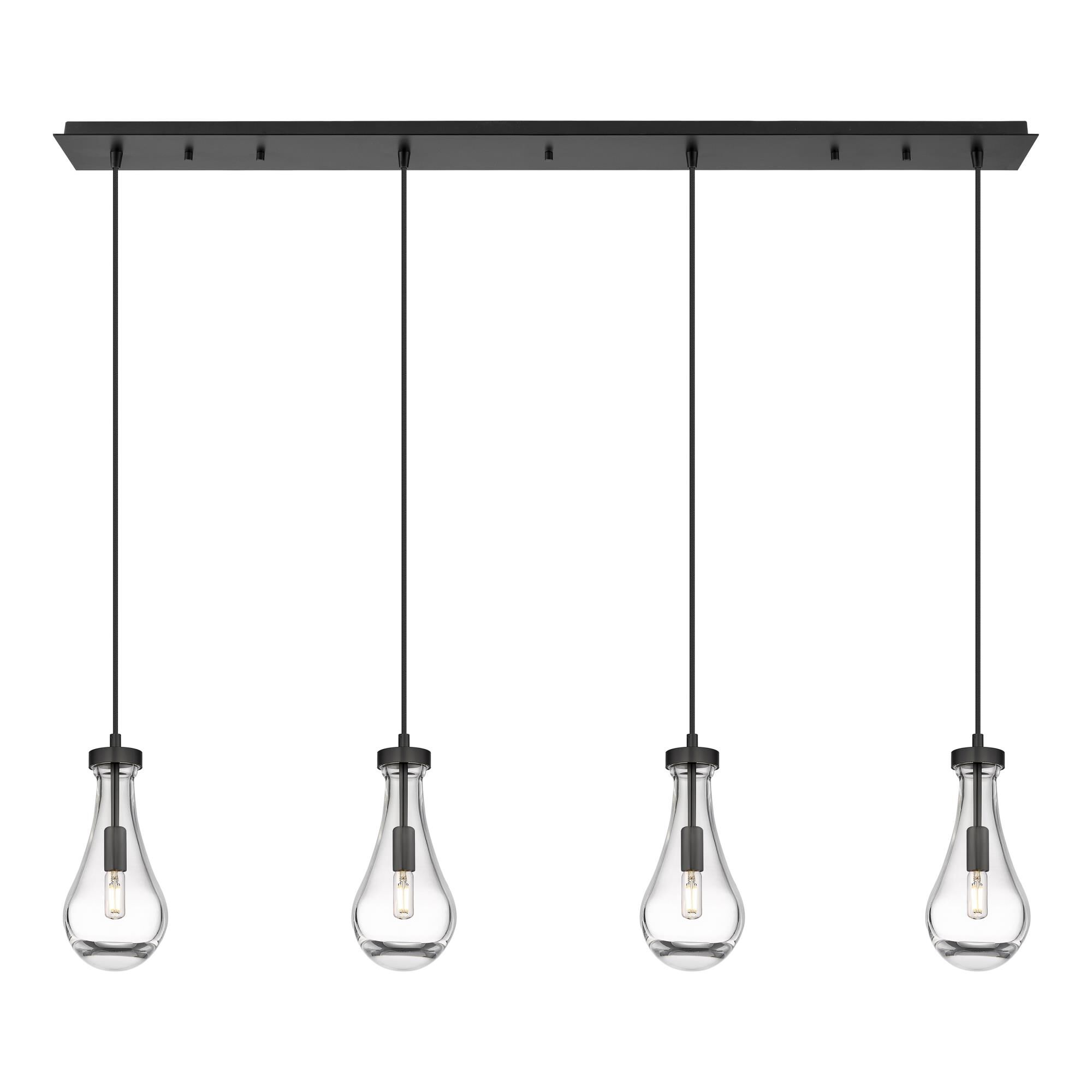 Shown in Matte Black finish and Clear glass and Clear Glass shade