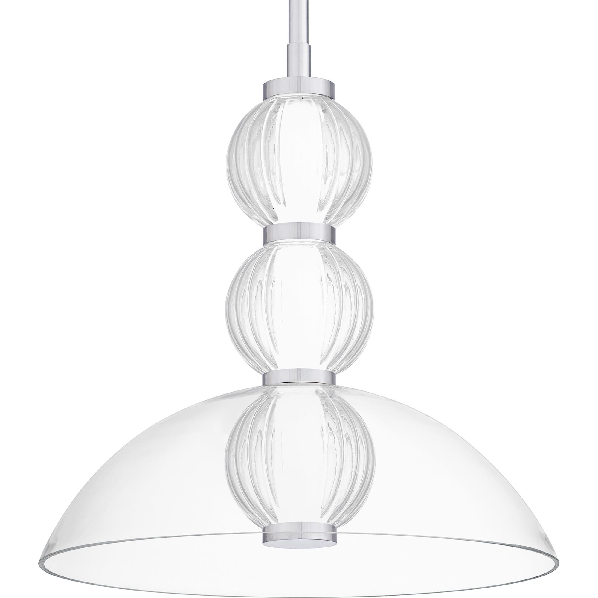 Shown in Polished Chrome finish and Glass shade