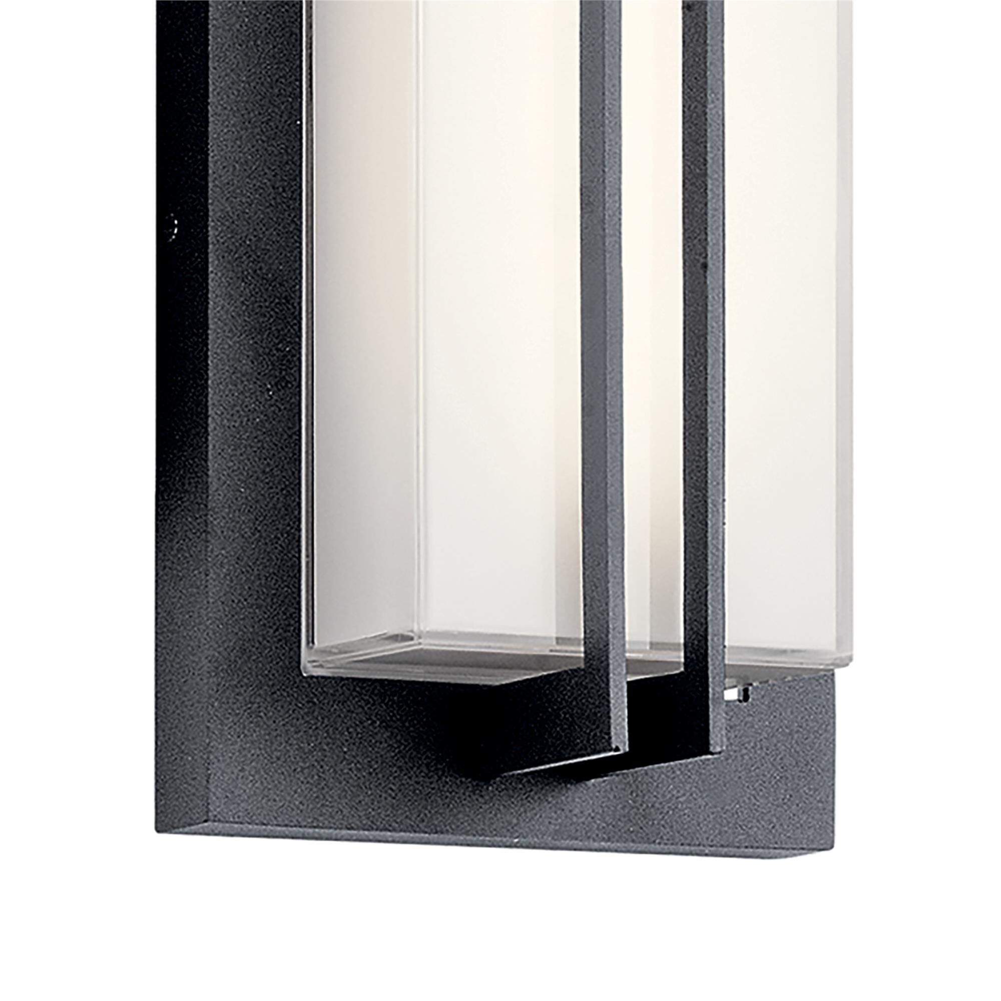 Shown in Textured Black finish and White glass