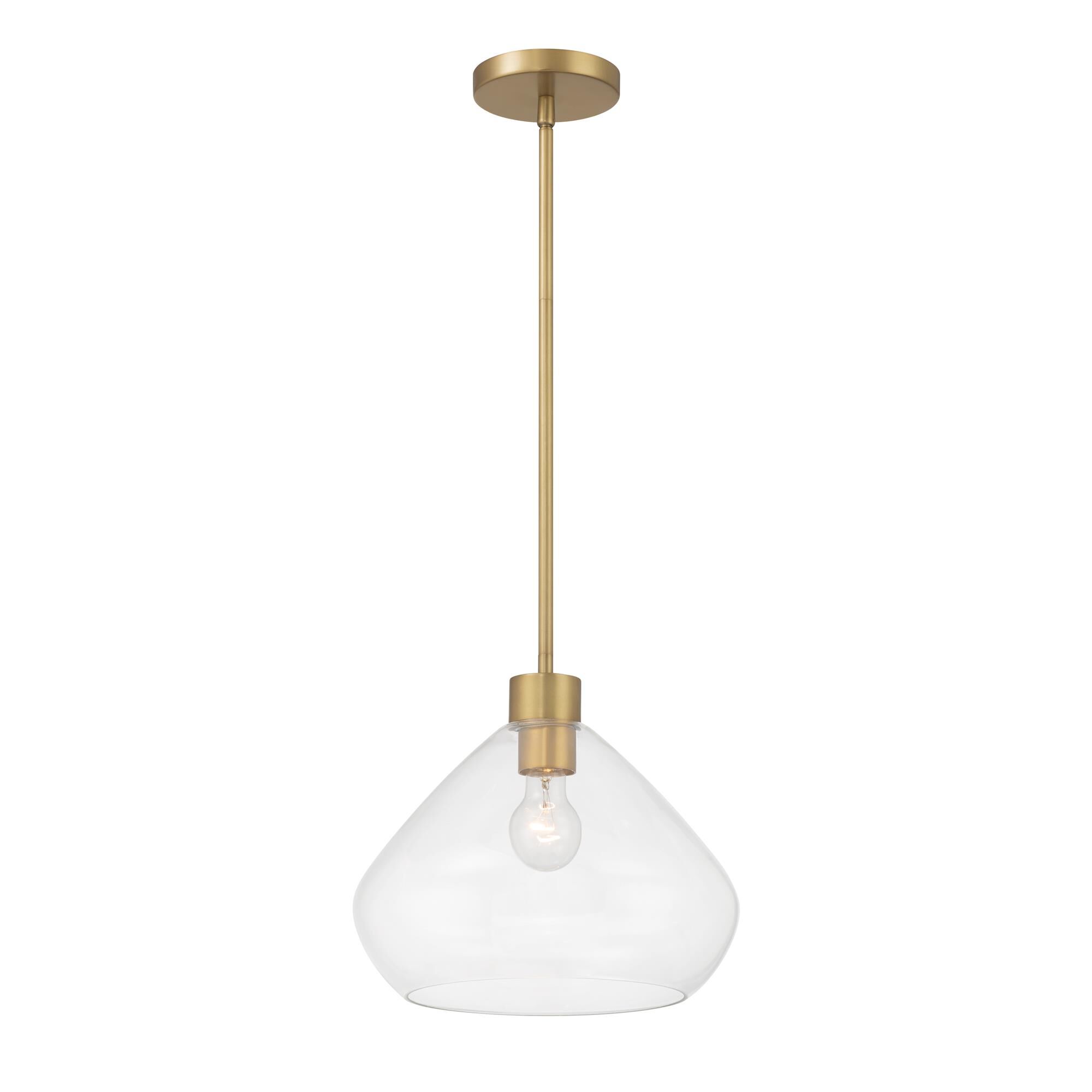Shown in Legacy Brass finish and Clear glass