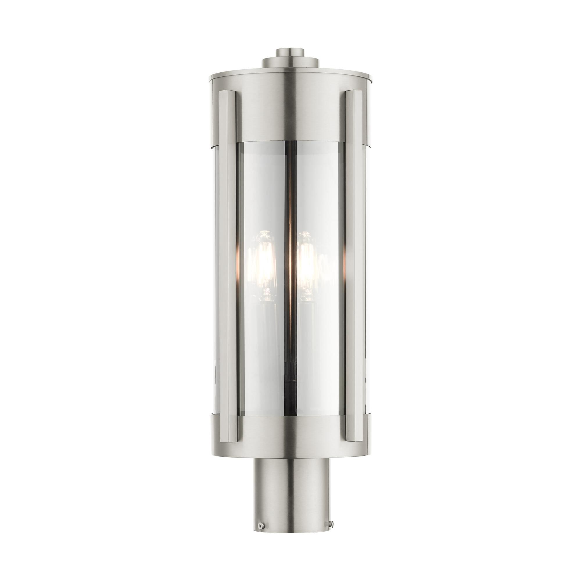 Shown in Brushed Nickel finish and Electrical Plated Smoke glass and Electrical Plated Smoke Glass shade