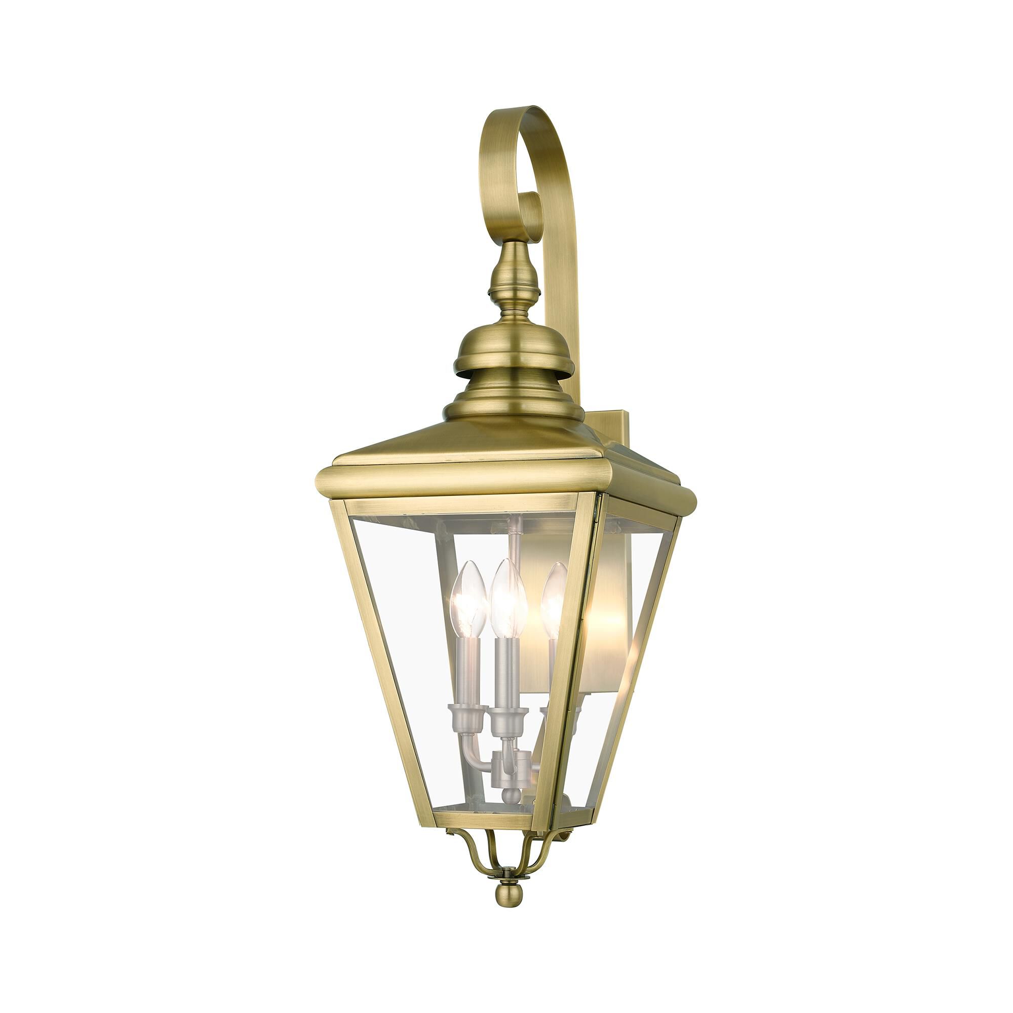 Shown in Antique Brass With Brushed Nickel Cluster finish and Clear glass
