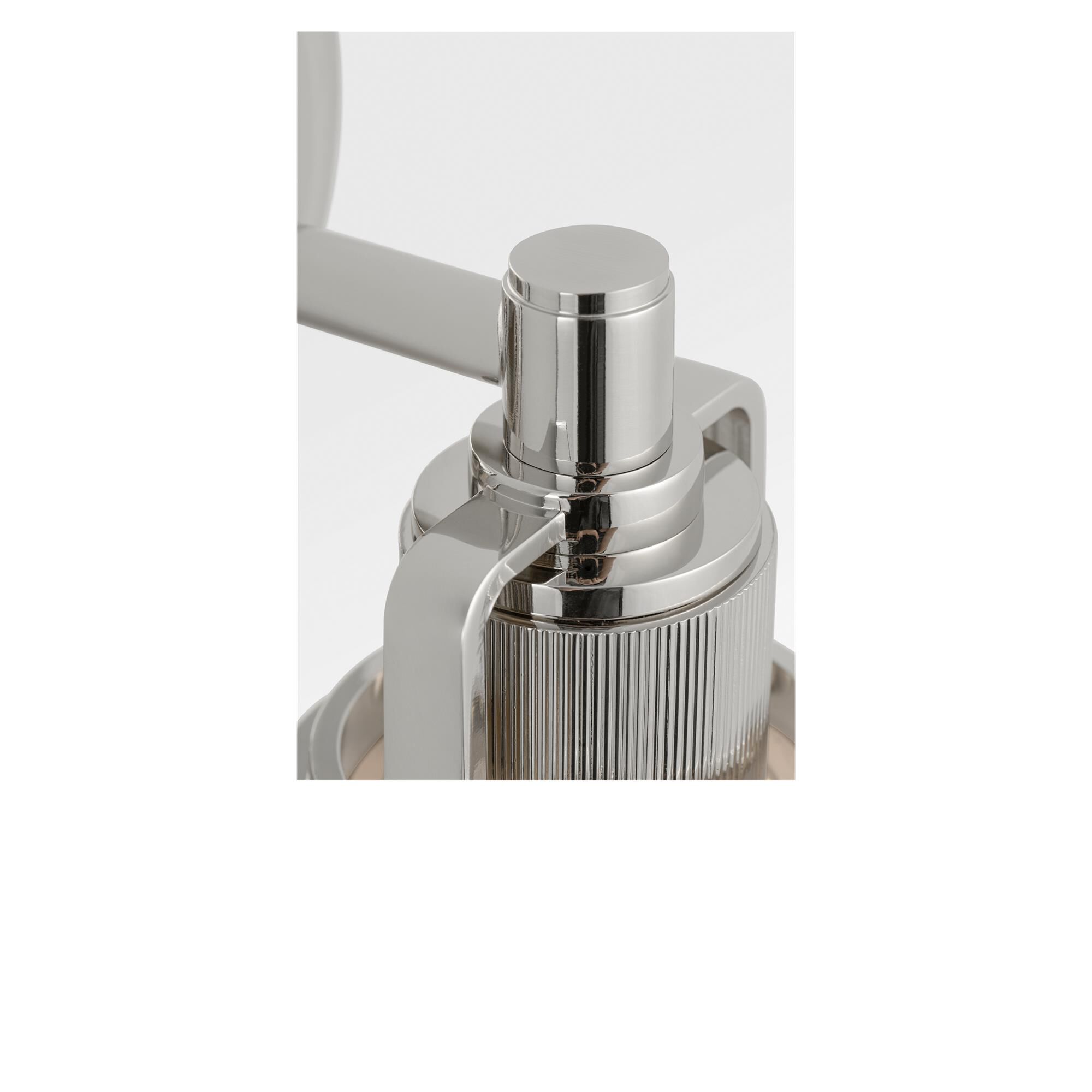 Shown in Polished Nickel finish and Milk glass