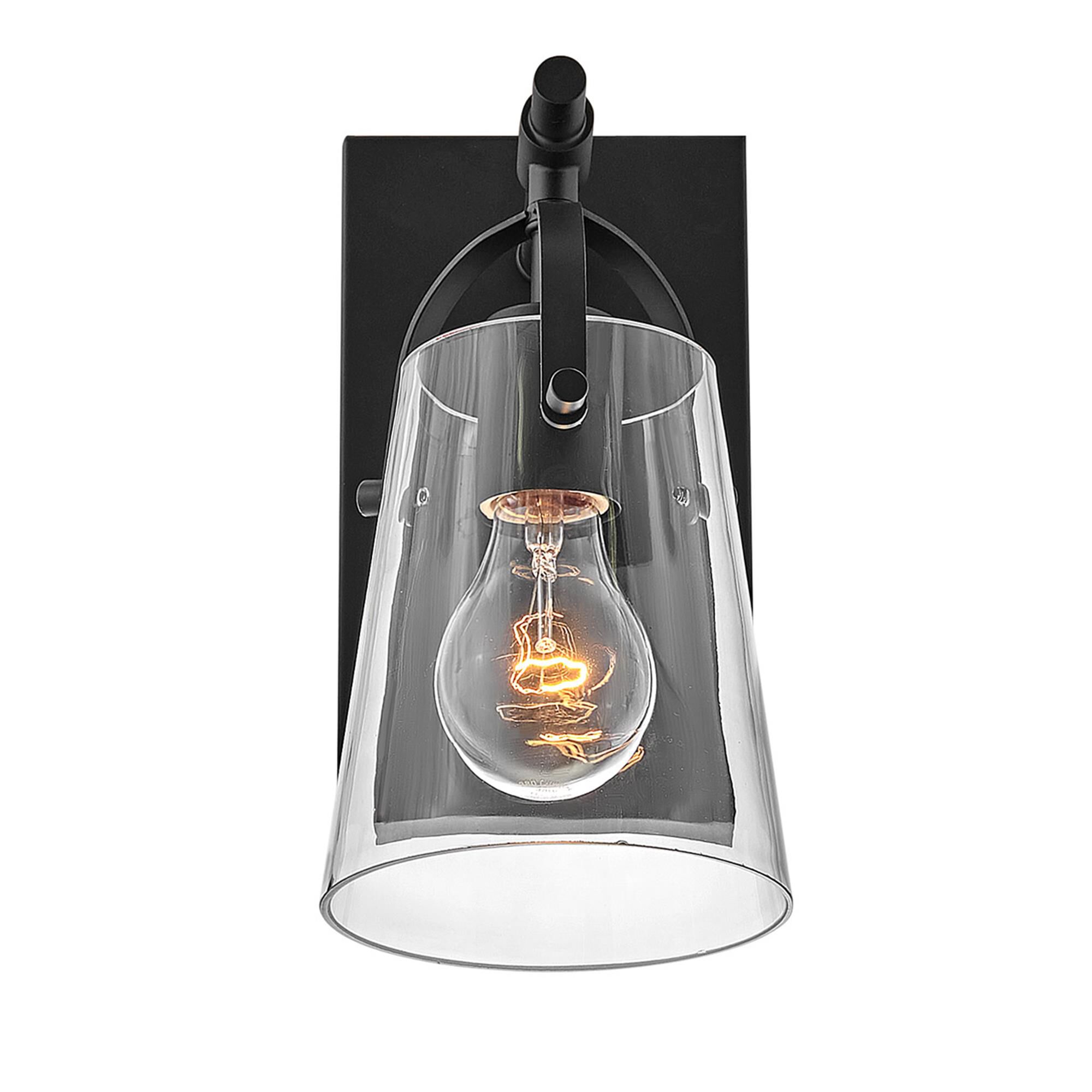 Shown in Black finish and Clear glass