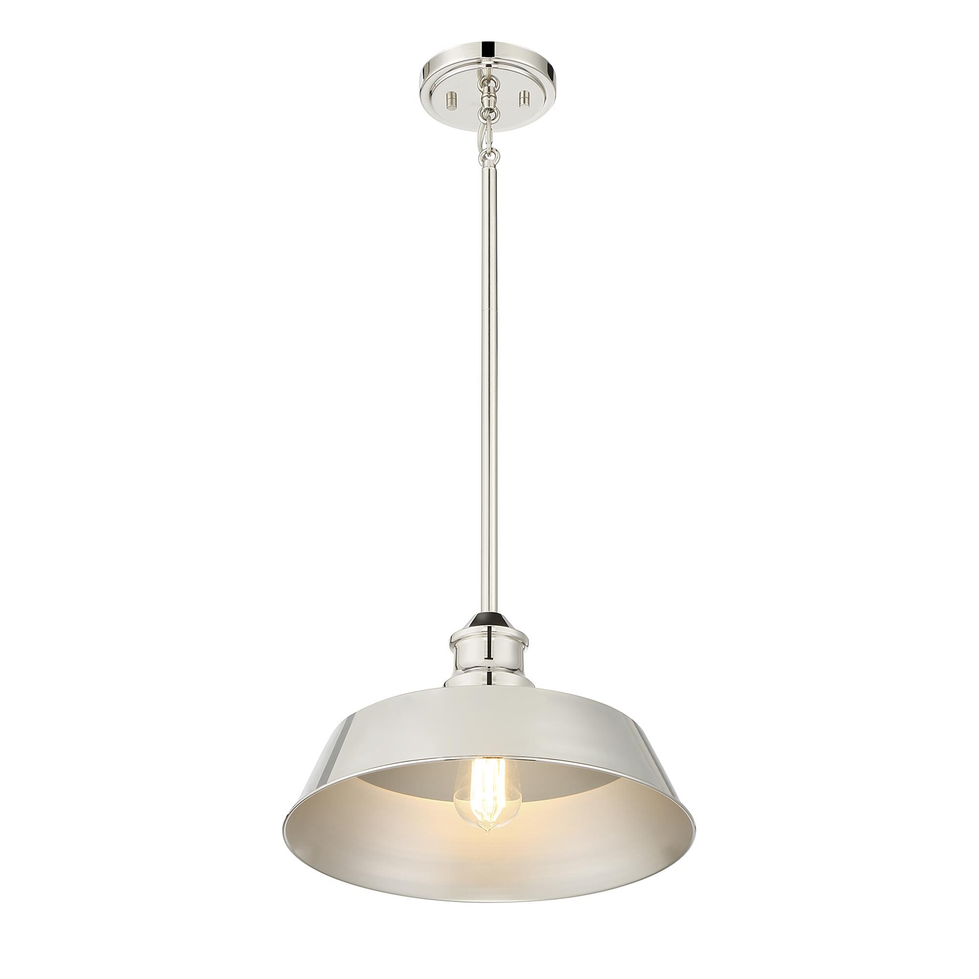 Shown in Polished Nickel finish and Metal shade