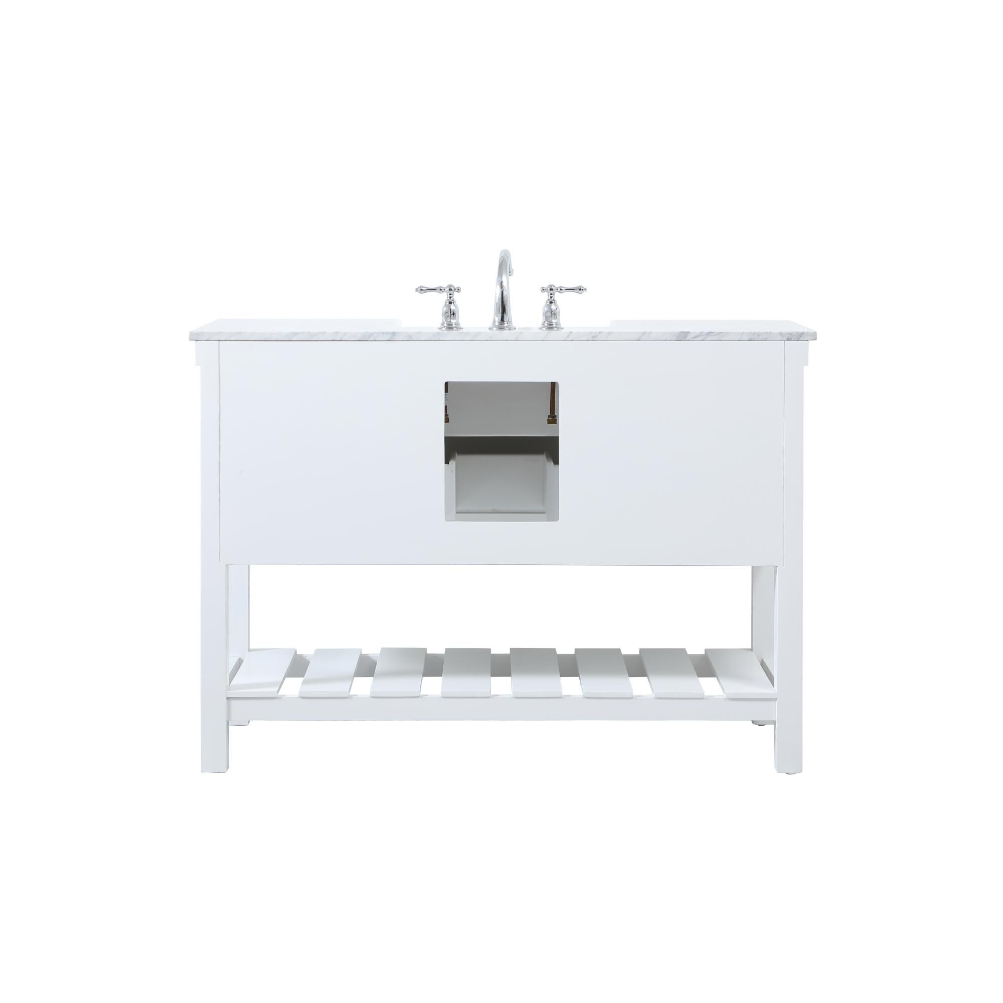 Shown in White finish and Without Backsplash accent