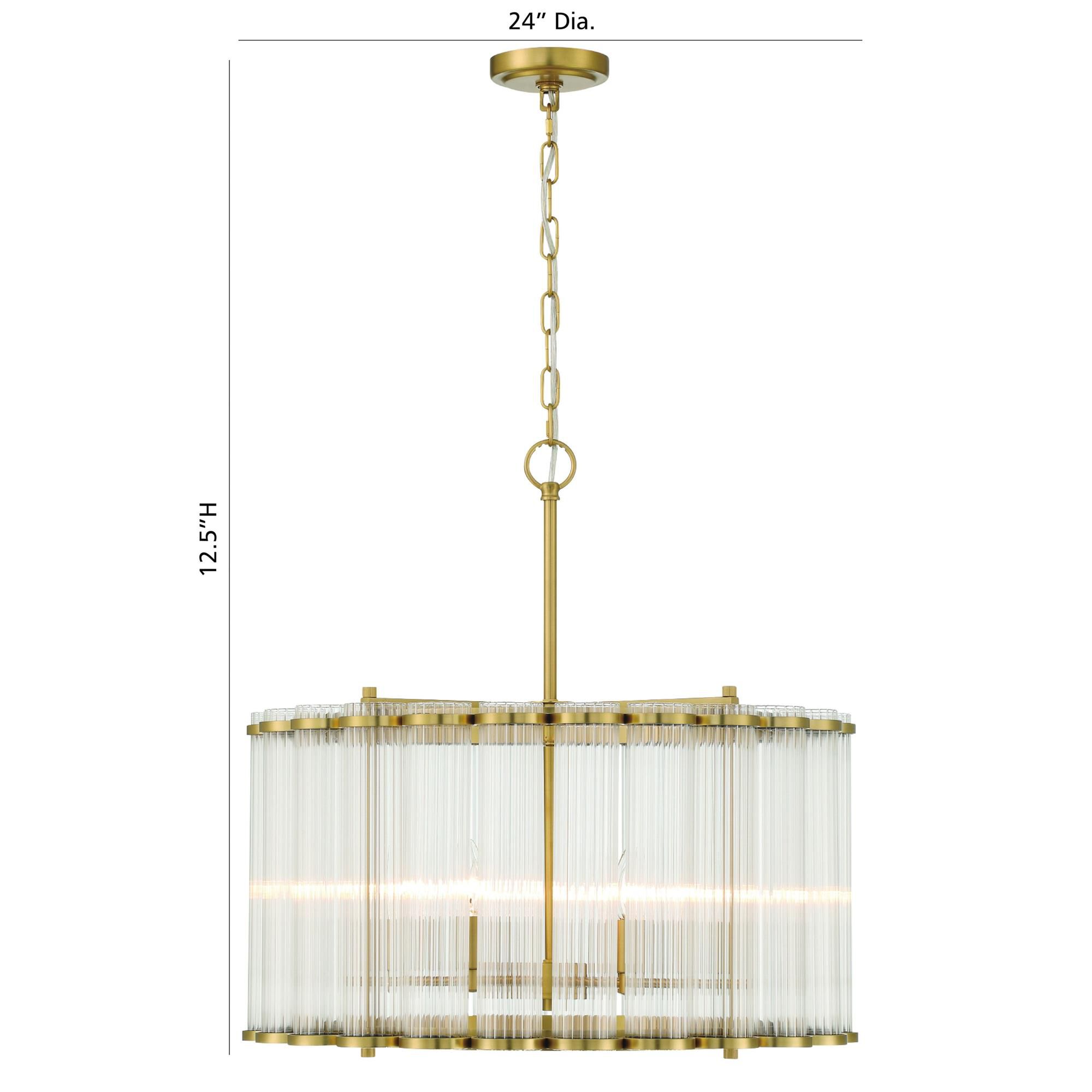 Shown in Gold finish and Clear  glass