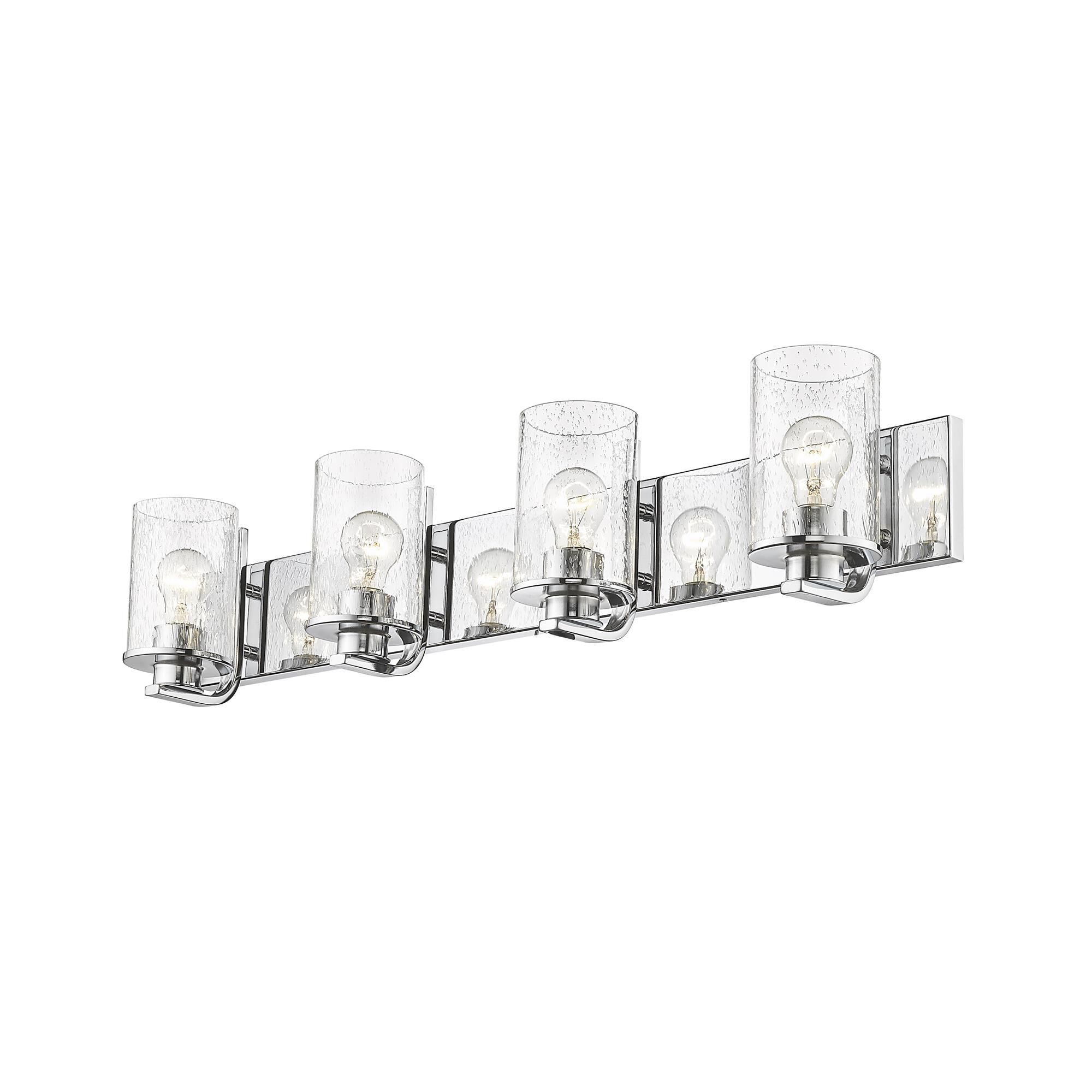 Shown in Chrome finish and Glass shade
