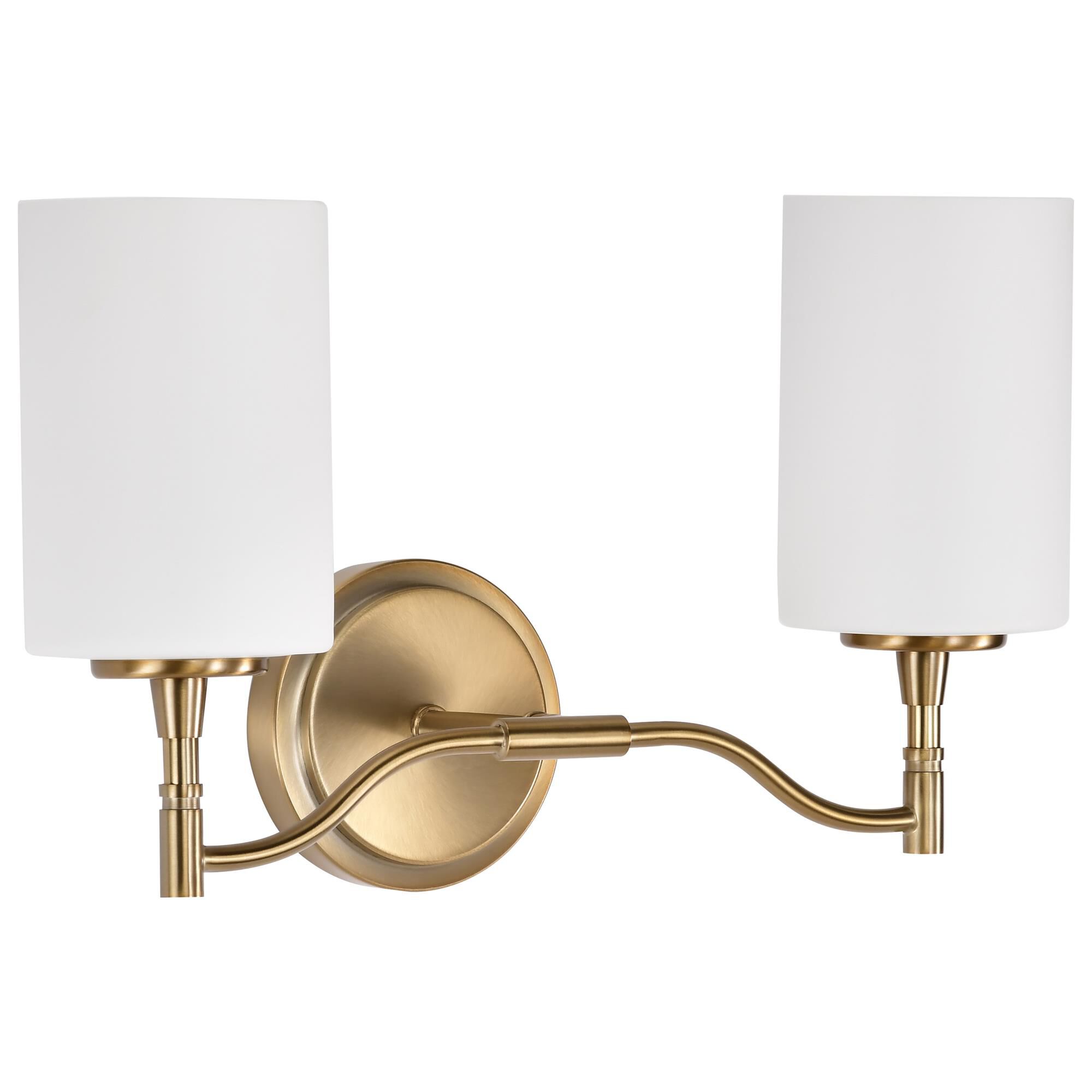 Shown in Burnished Brass finish and White Opal glass