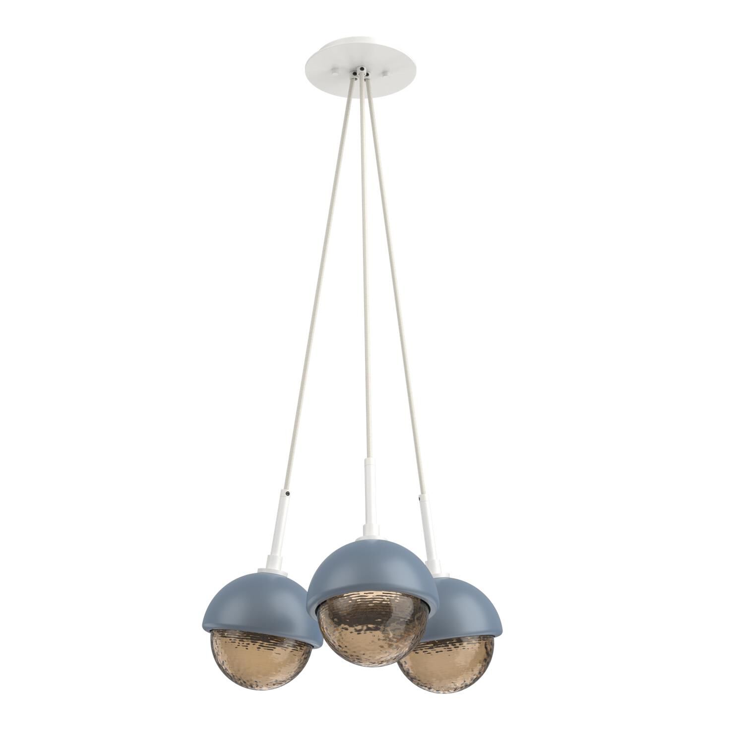 Shown in Salt White finish and Bronze glass and Poppy Blue accent