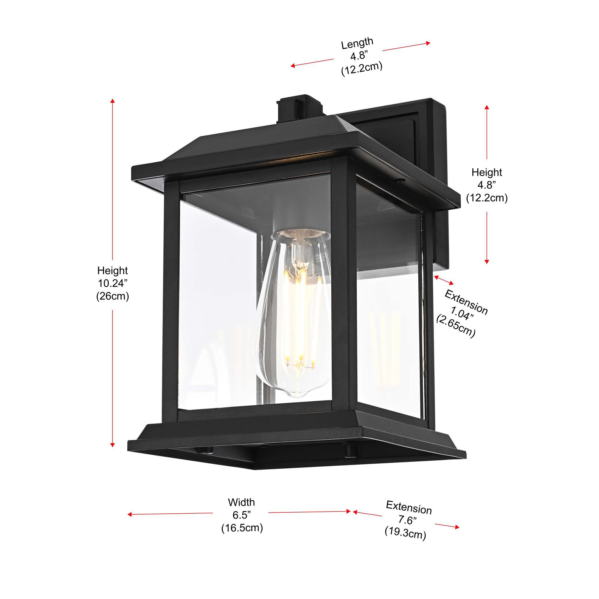 Shown in Black finish and Clear glass