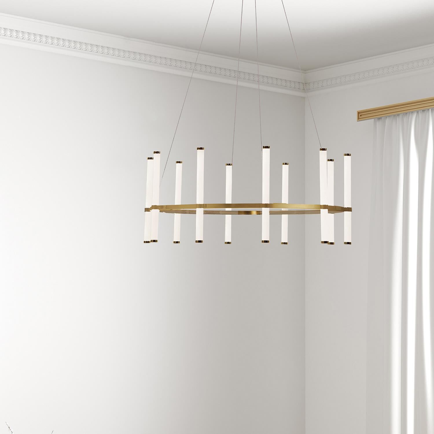 Shown in Aged Brass and White finish