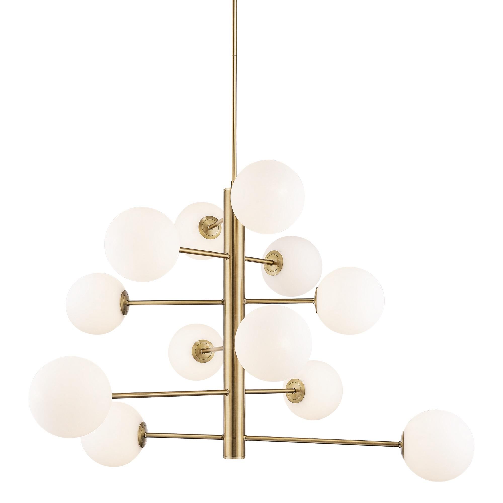 Shown in Brass finish and Glass shade