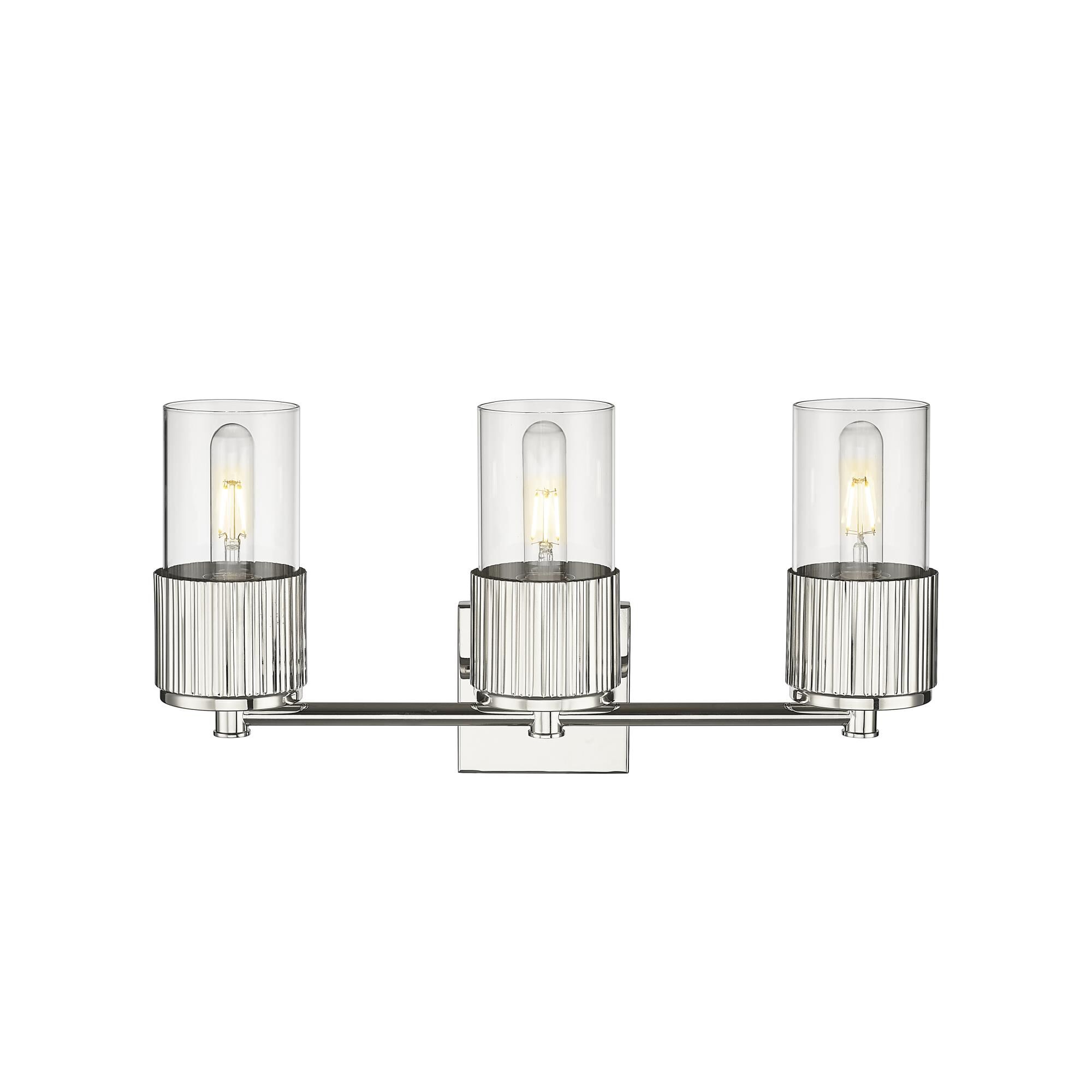 Shown in Polished Nickel finish and Clear glass