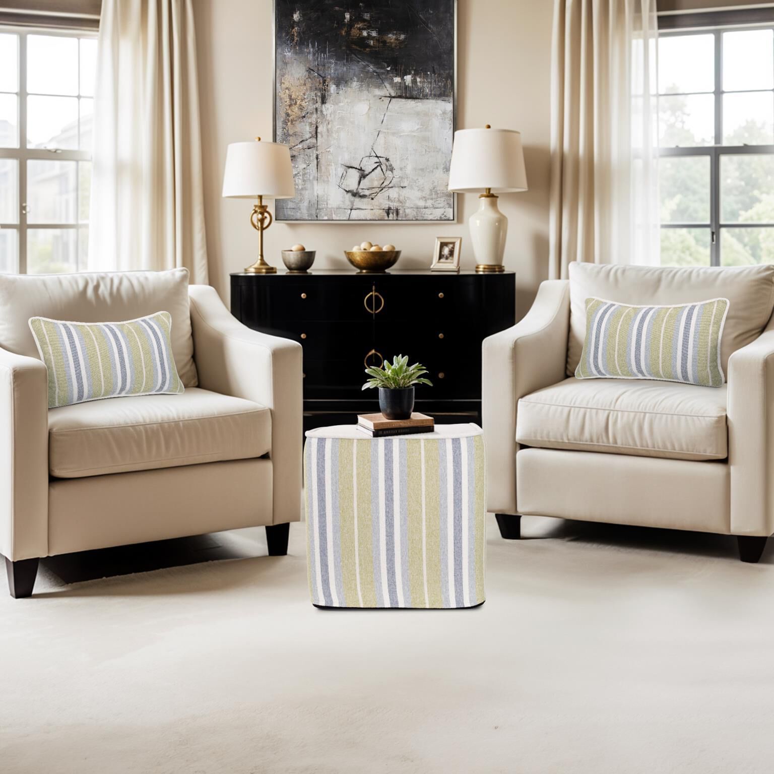 The Dune Blocks & Cylinders Ottoman by Howard Elliott Collection