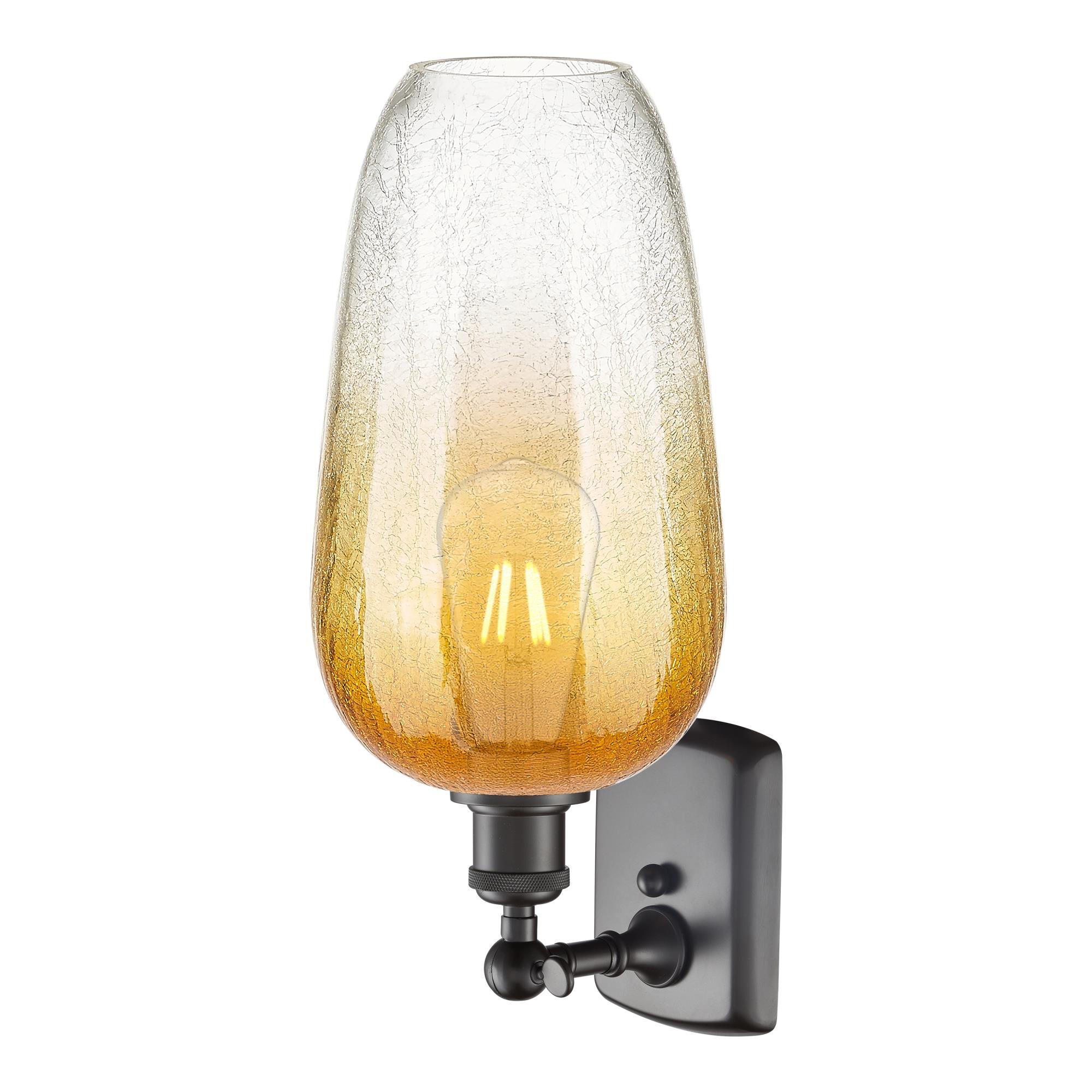 Shown in Oil Rubbed Bronze finish and Amber glass