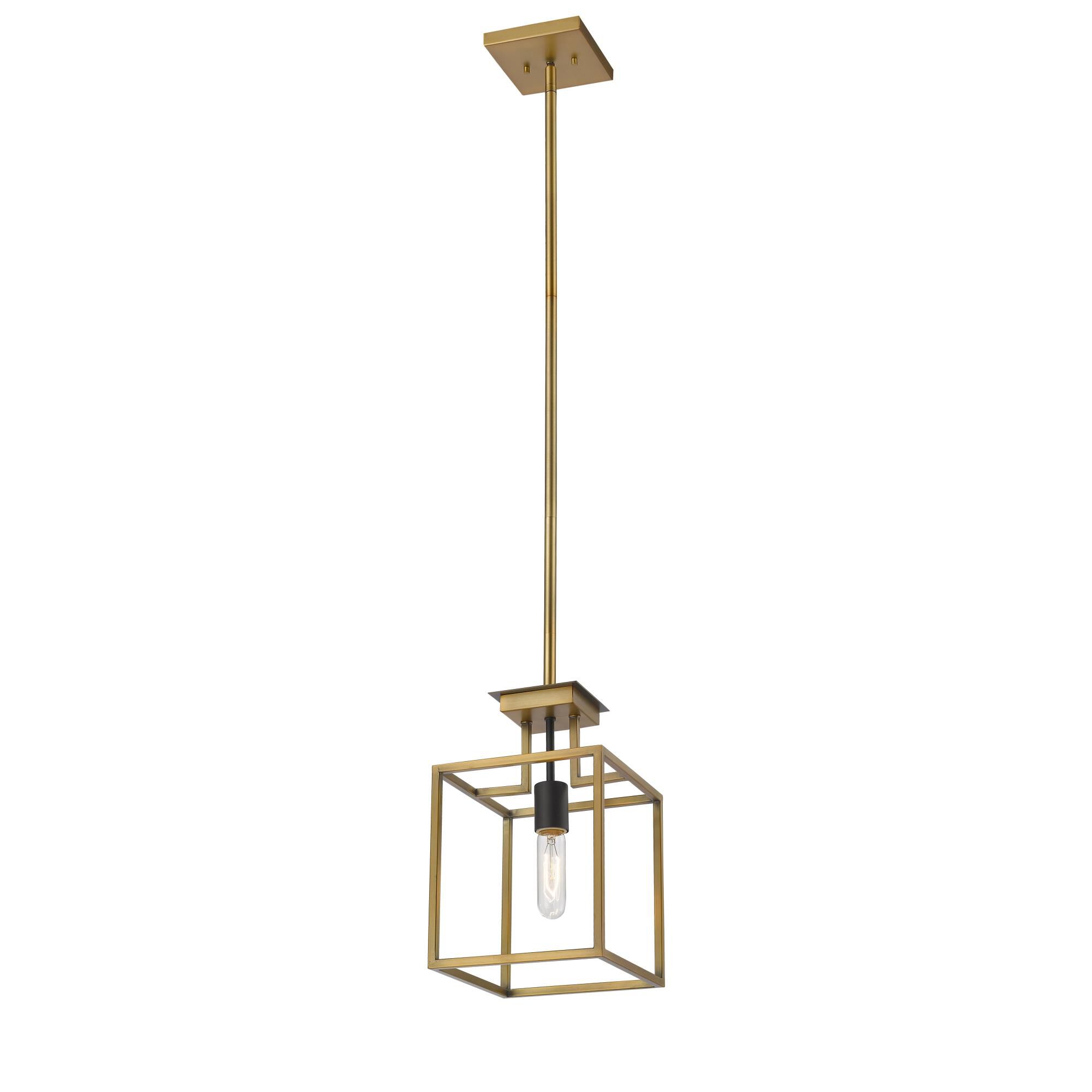 Shown in Olde Brass + Bronze finish and --- glass and --- shade