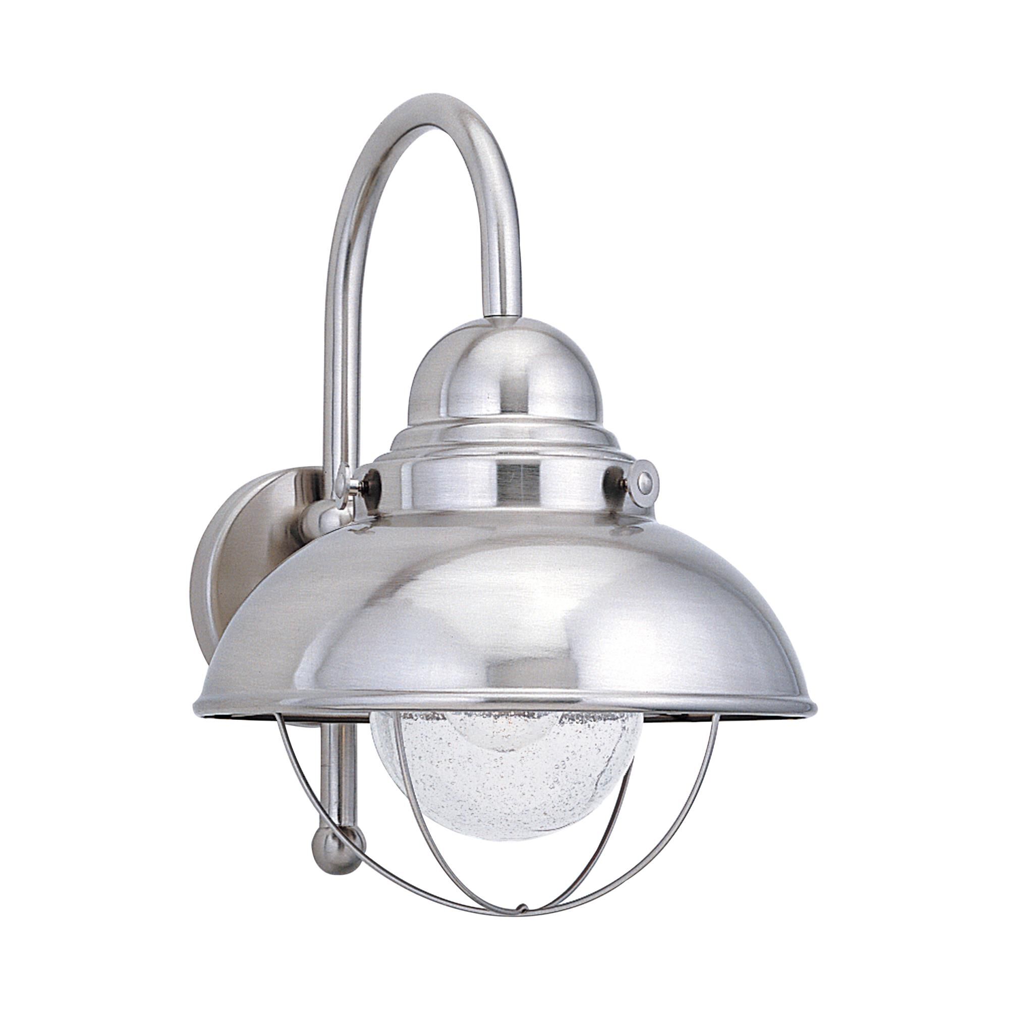 Shown in Brushed Stainless finish and Clear Seeded  Diffuser glass and Clear Seeded Glass Diffuser shade