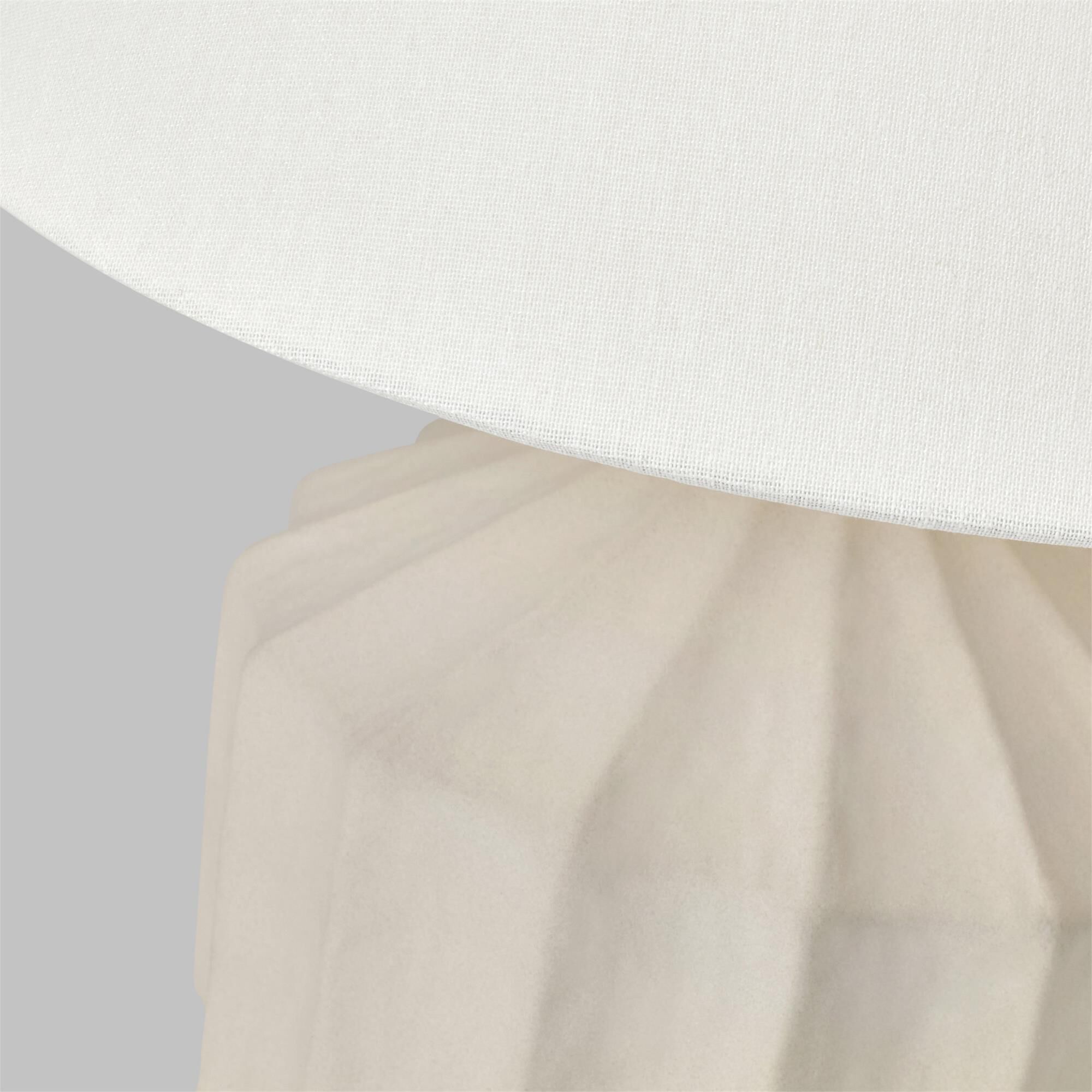 Shown in Matte Concrete finish and White Linen Fabric shade