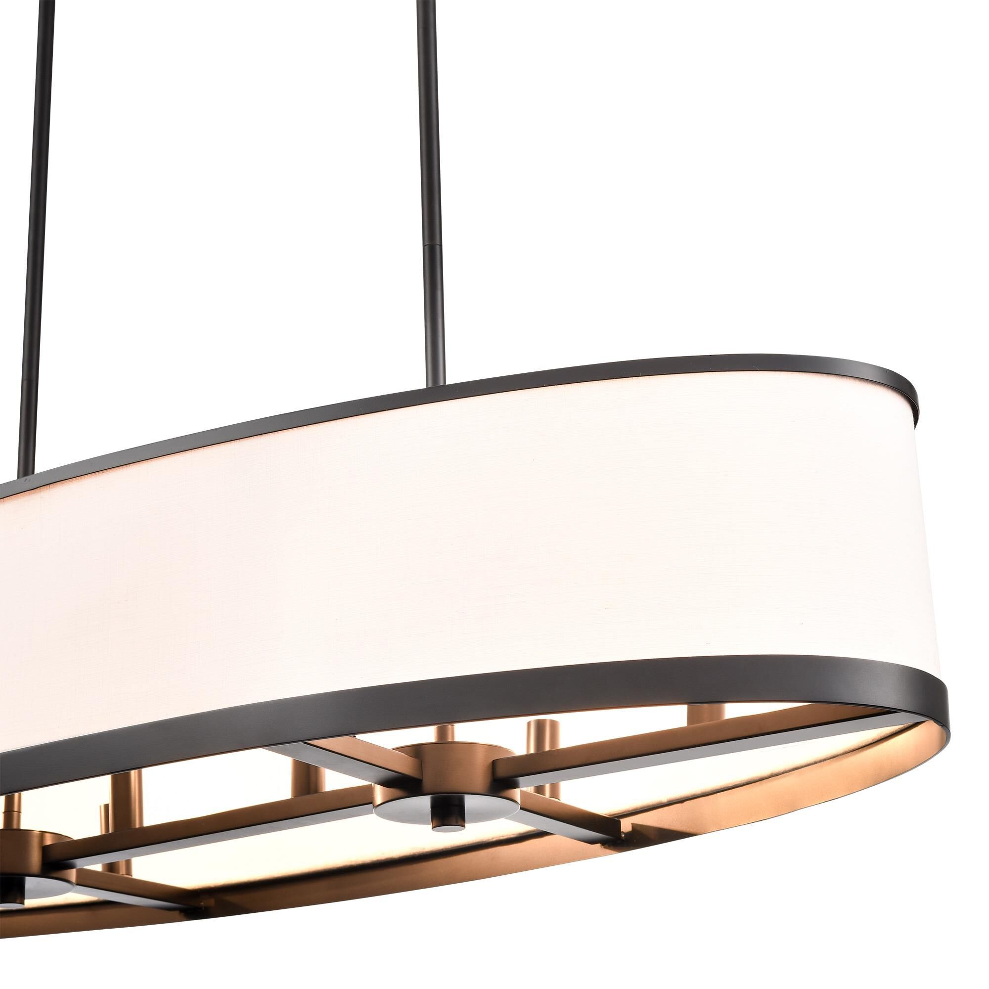 Shown in Black finish and White Fabric shade