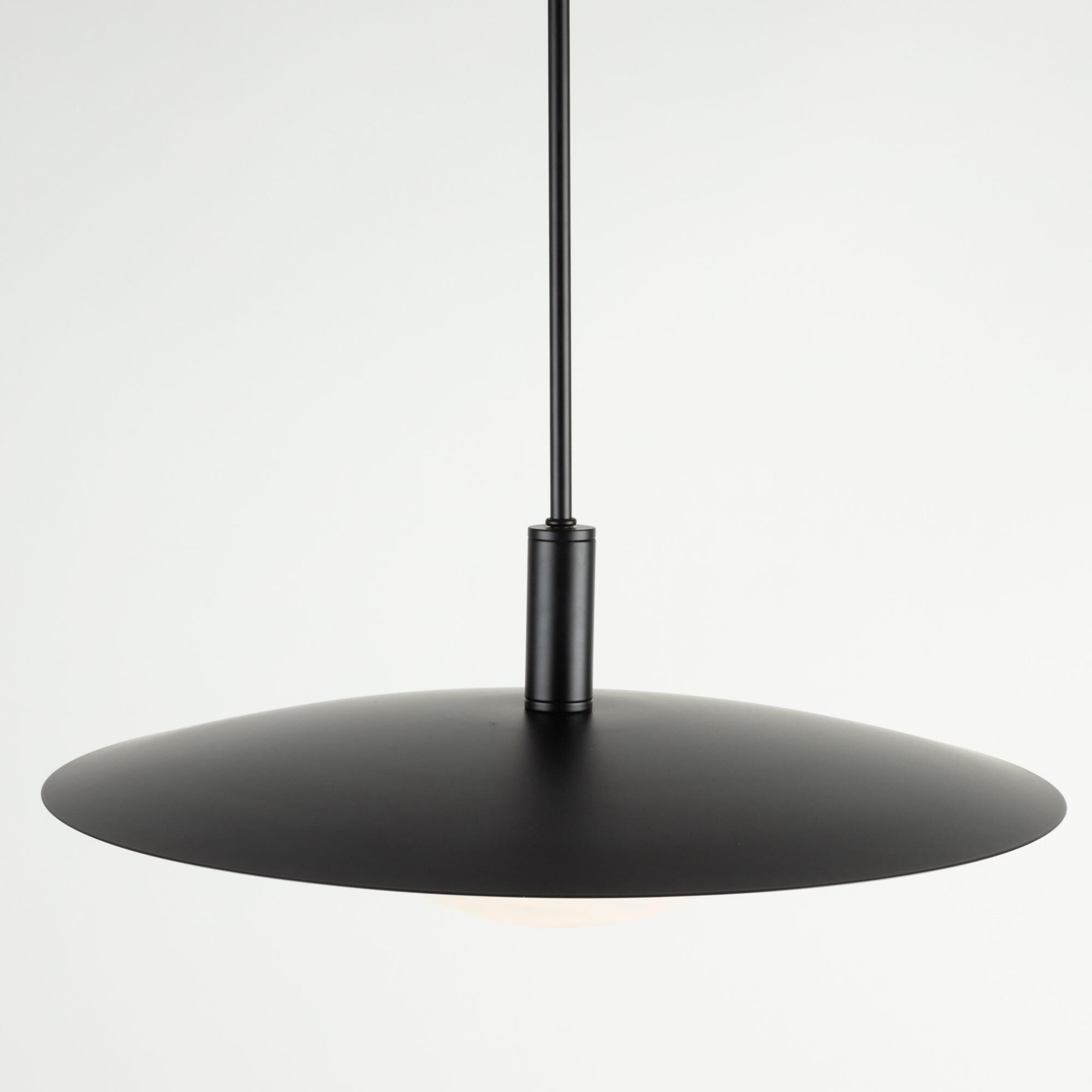 Shown in Black finish and Glass shade
