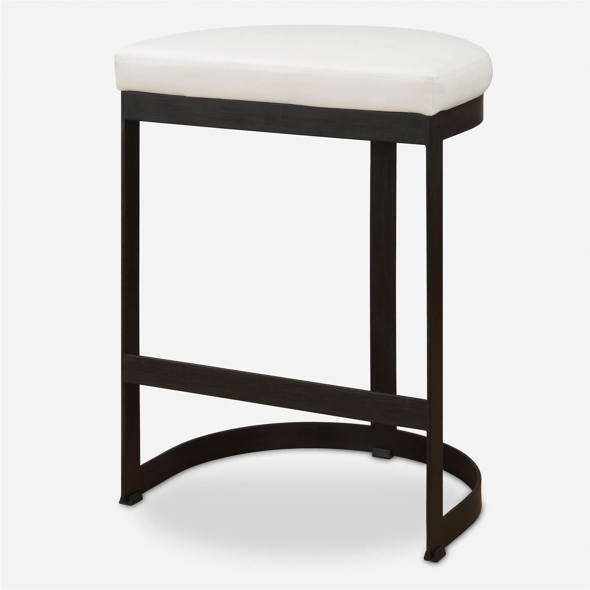 Shown in Simplistic But Sturdy, This Statement Counter Stool Features A Thick Hand Forged Iron Base Finished  finish