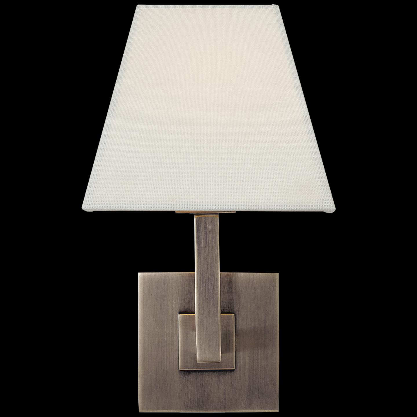 Shown in Brushed Steel finish and Linen shade