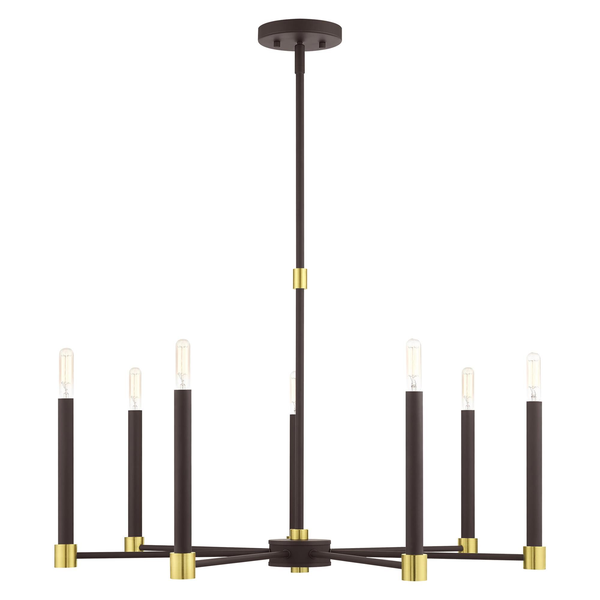 Shown in Bronze With Satin Brass Accents finish