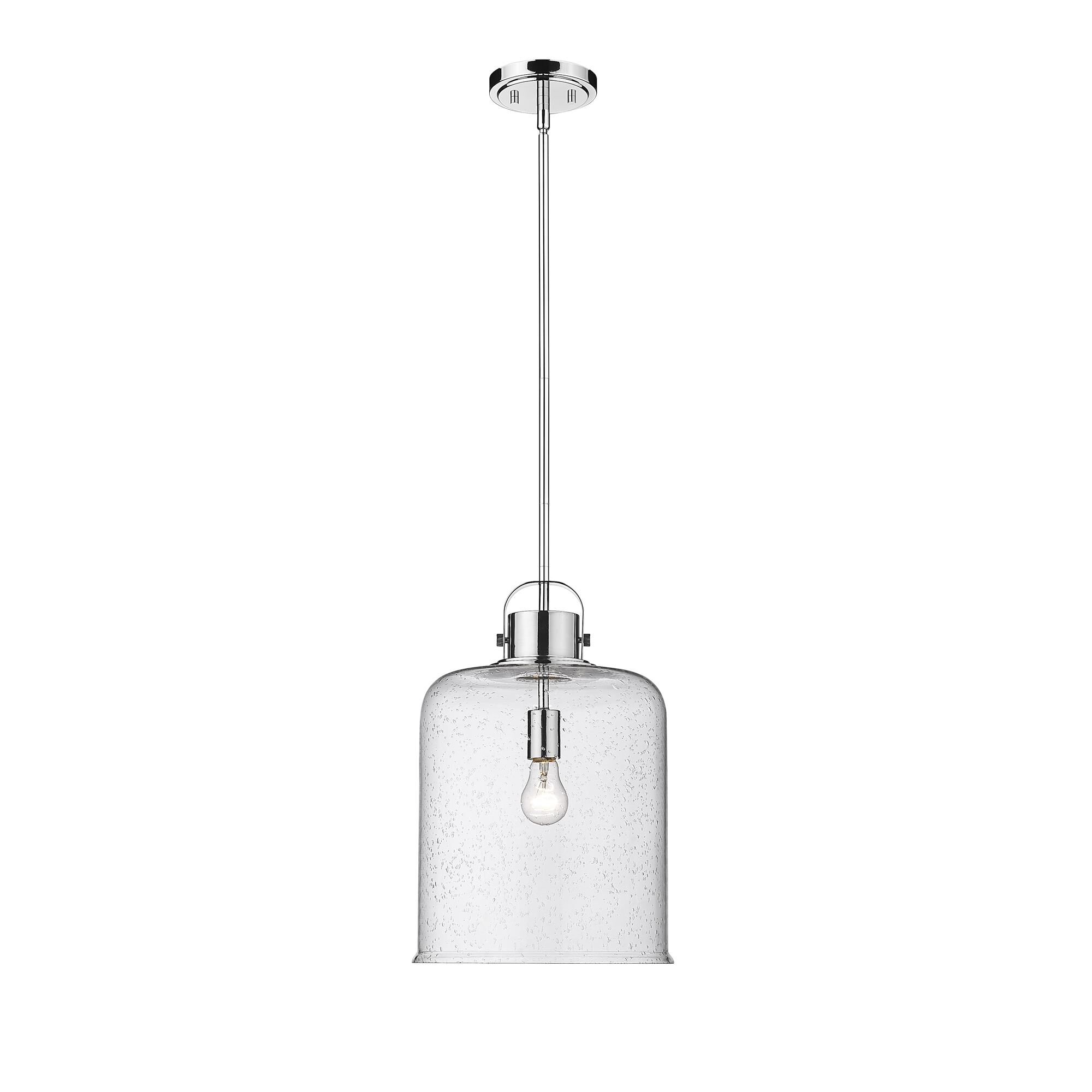 Shown in Chrome finish and Glass shade