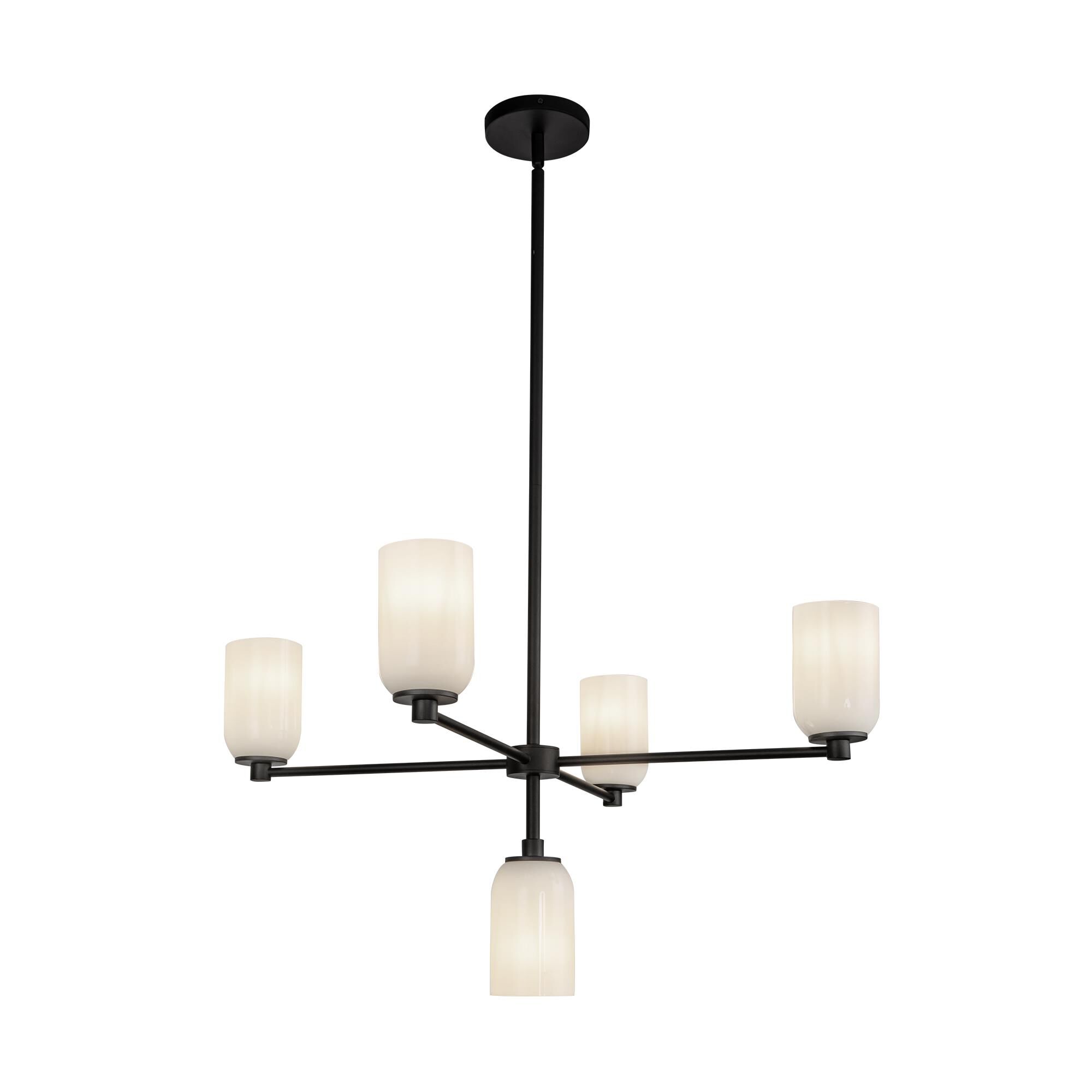 Shown in Black finish and Glossy Opal glass