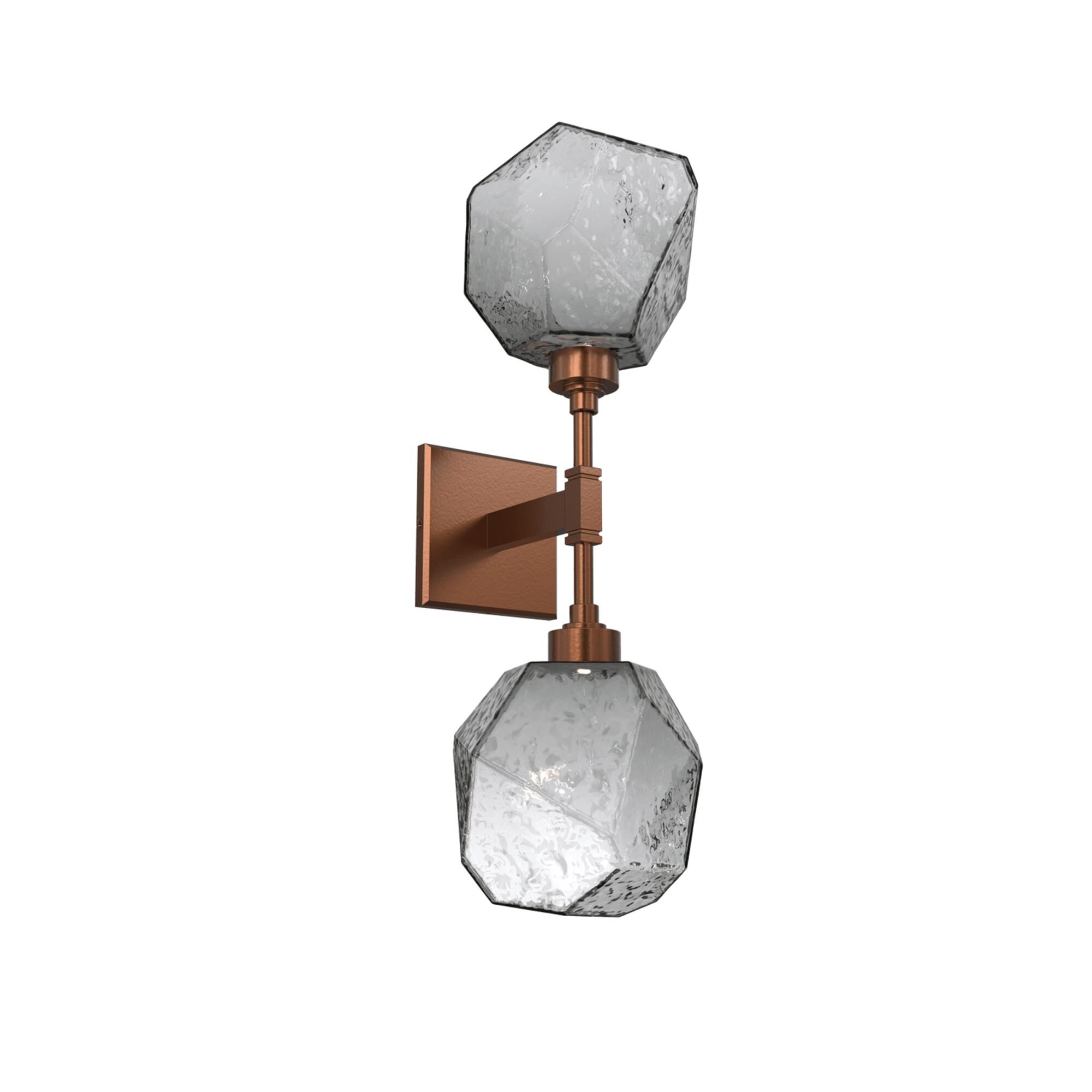 Shown in Burnished Bronze finish and Smoke Blown glass