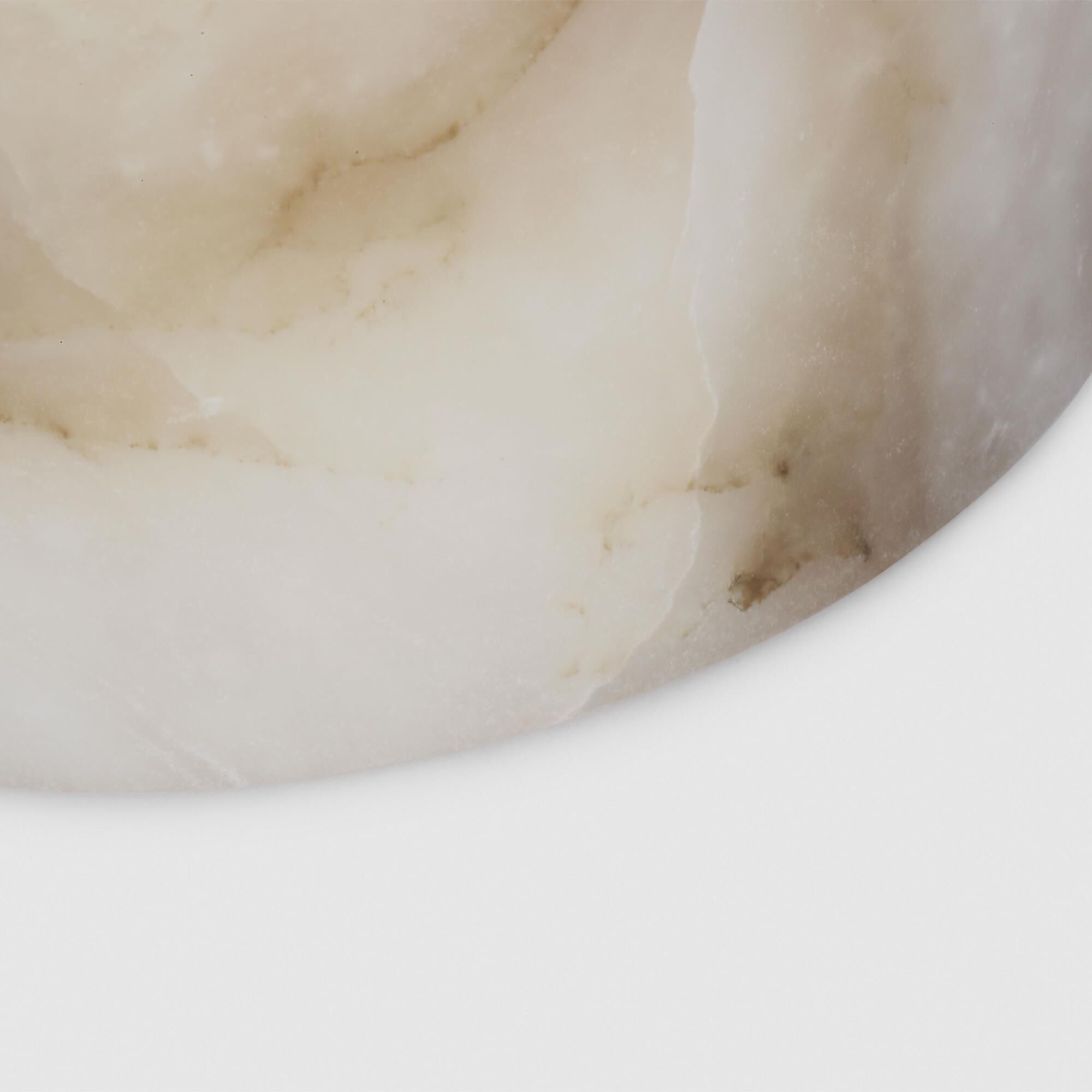 Shown in Hand Rubbed Antique Brass finish and Alabaster shade