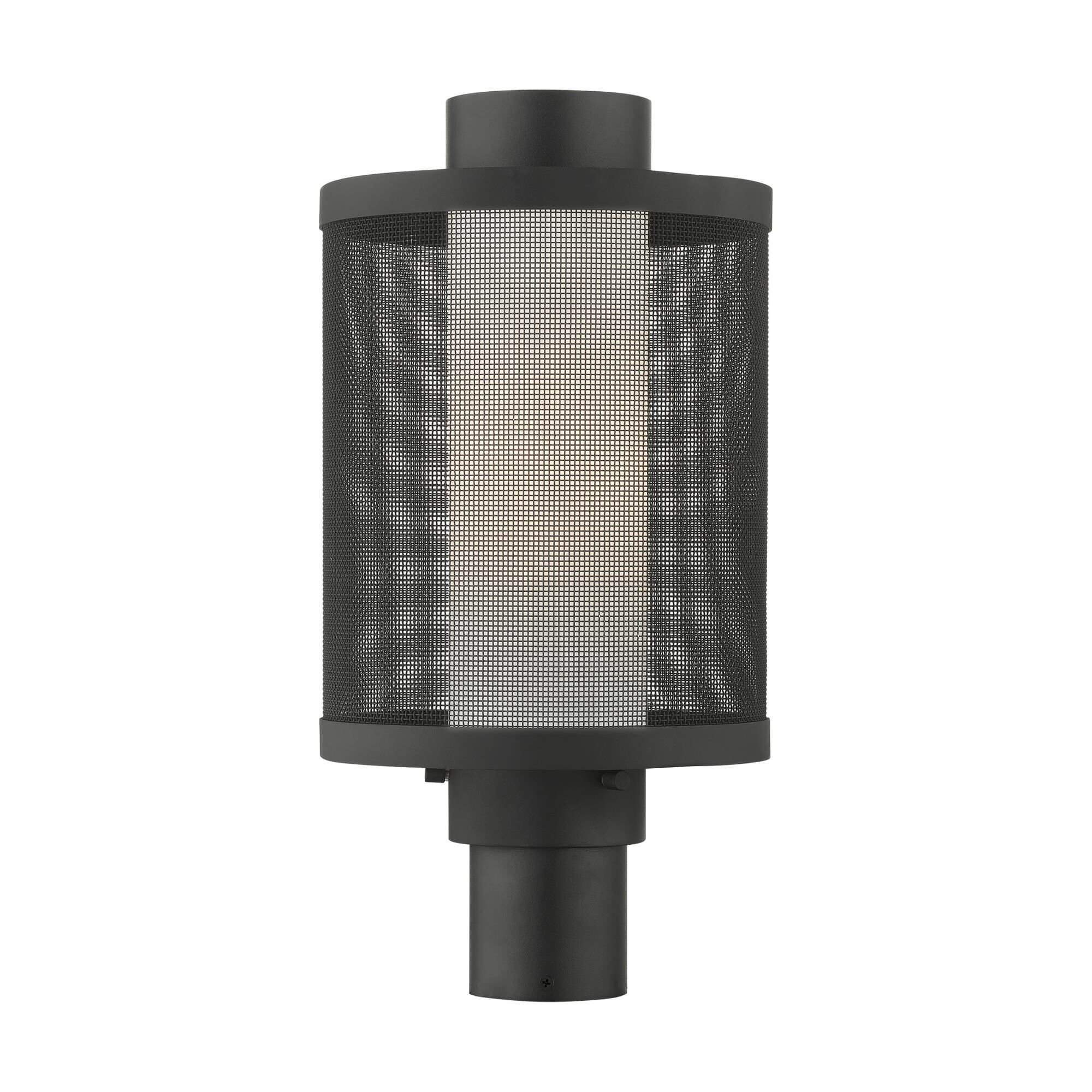 Shown in Textured Black finish and Textured Black Stainless Steel Mesh With Satin Opal White glass and Textured Black Stainless Steel Mesh With Satin Opal White Glass shade