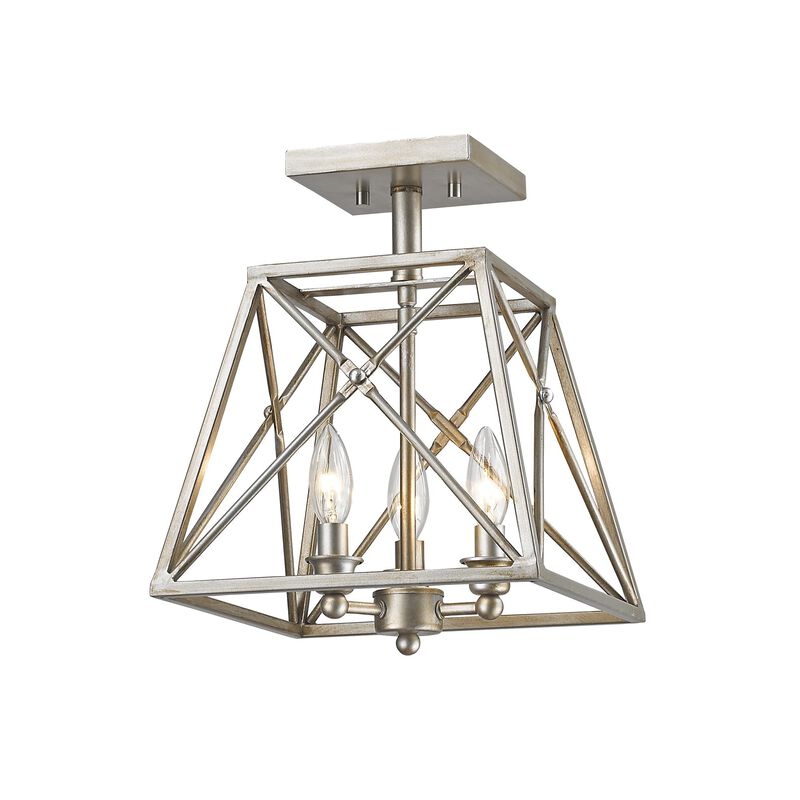 Trestle 11 Inch 3 Light Semi Flush Mount by Z-Lite
