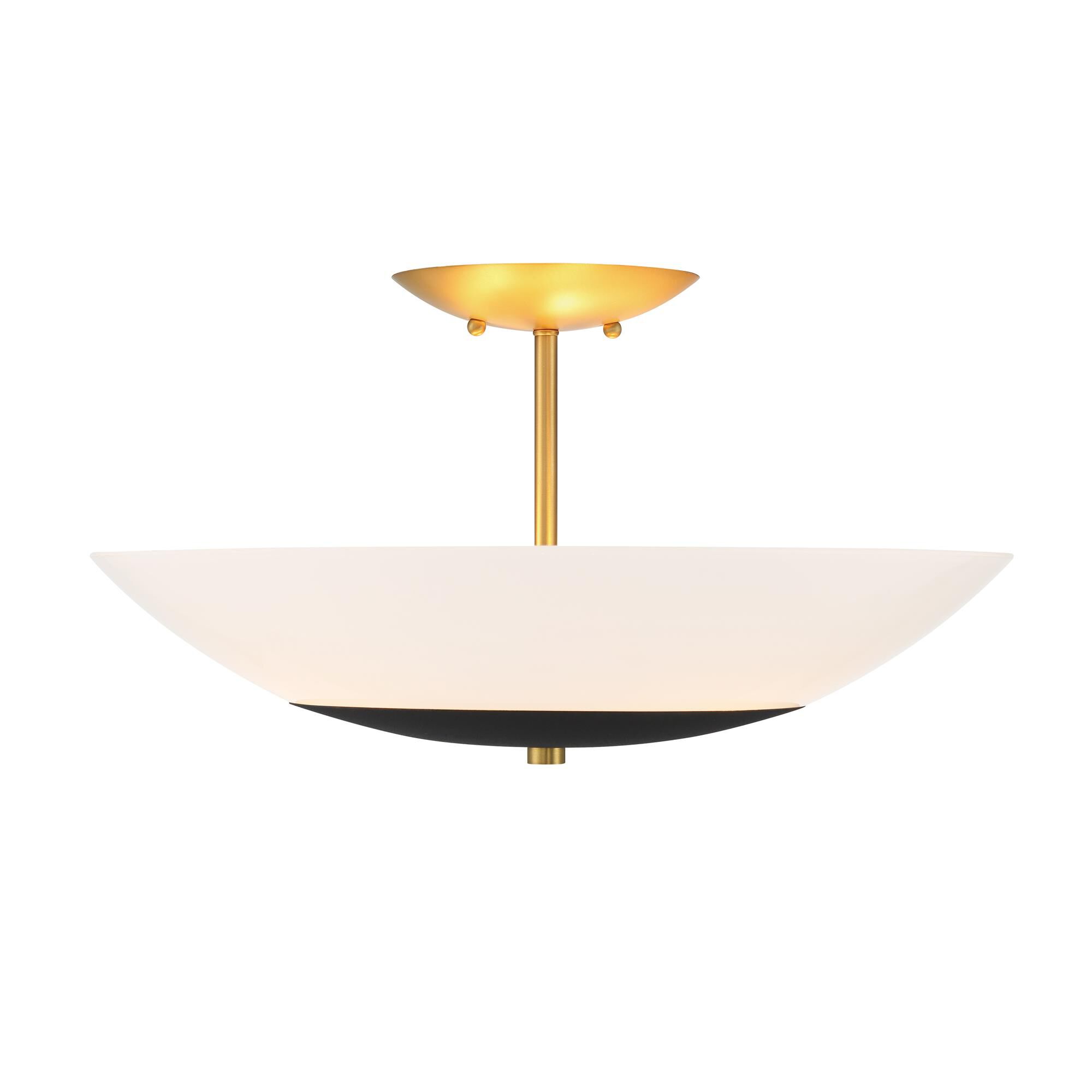 Shown in Sand Coal And Soft Brass finish and Clear Inside/White Outside glass and Glass shade