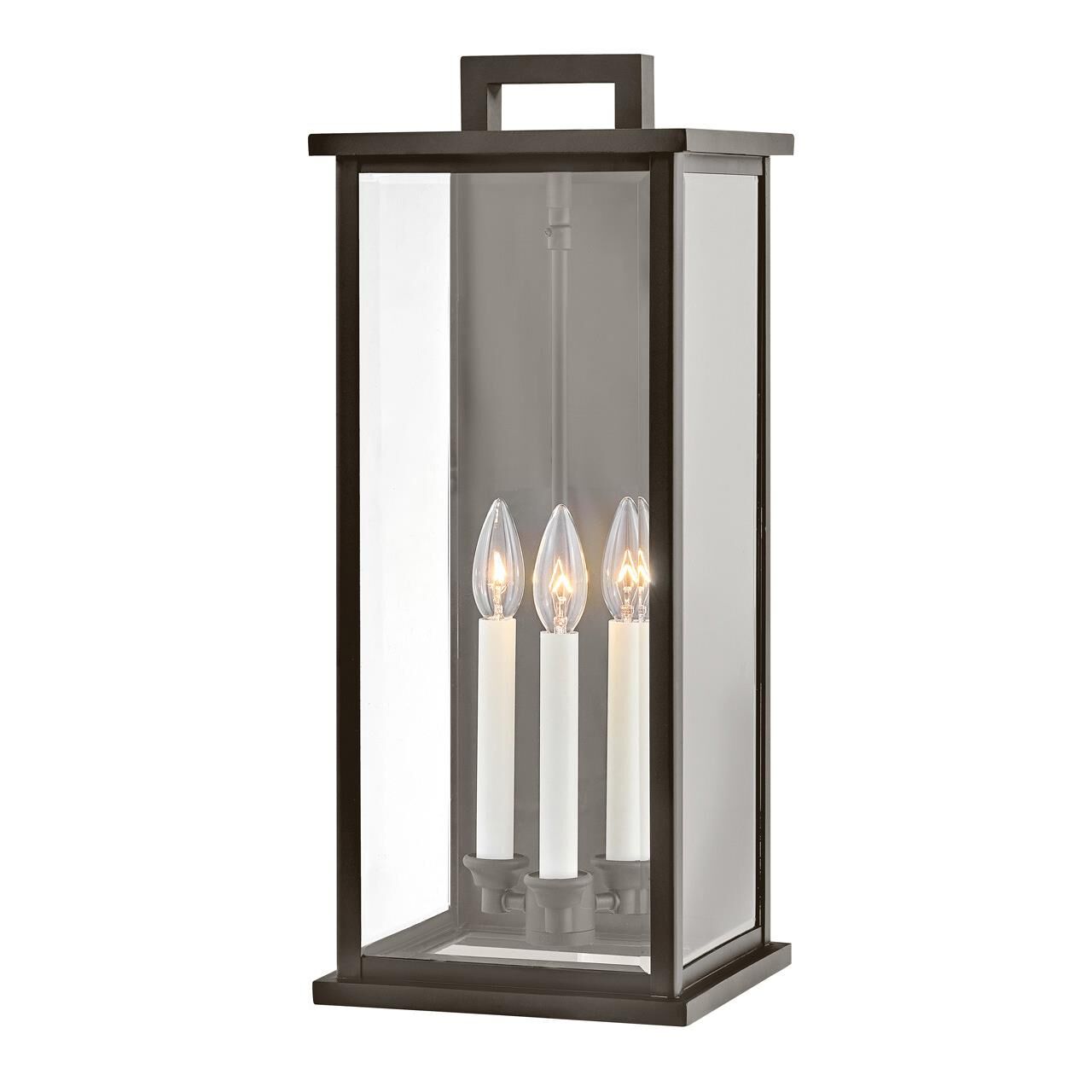 Shown in Oil Rubbed Bronze finish and Clear Beveled glass