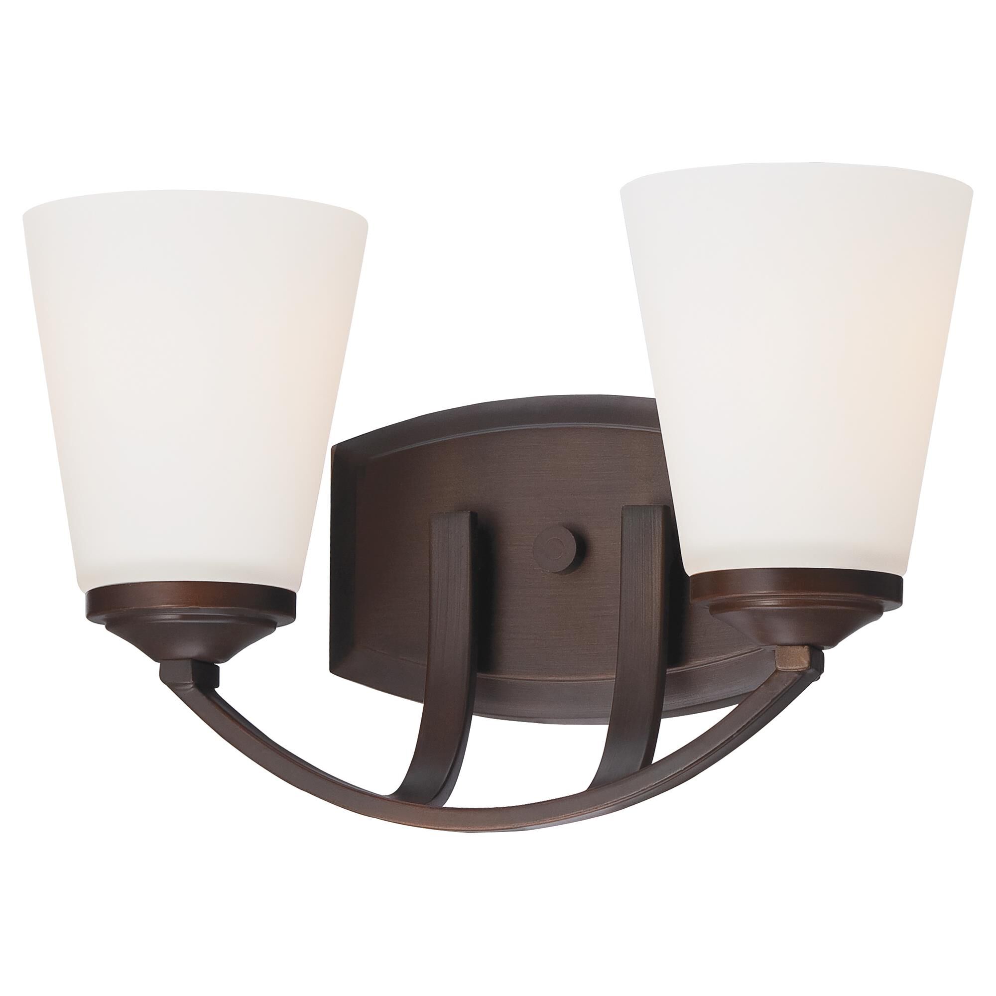 Shown in Vintage Bronze finish and Etched White glass