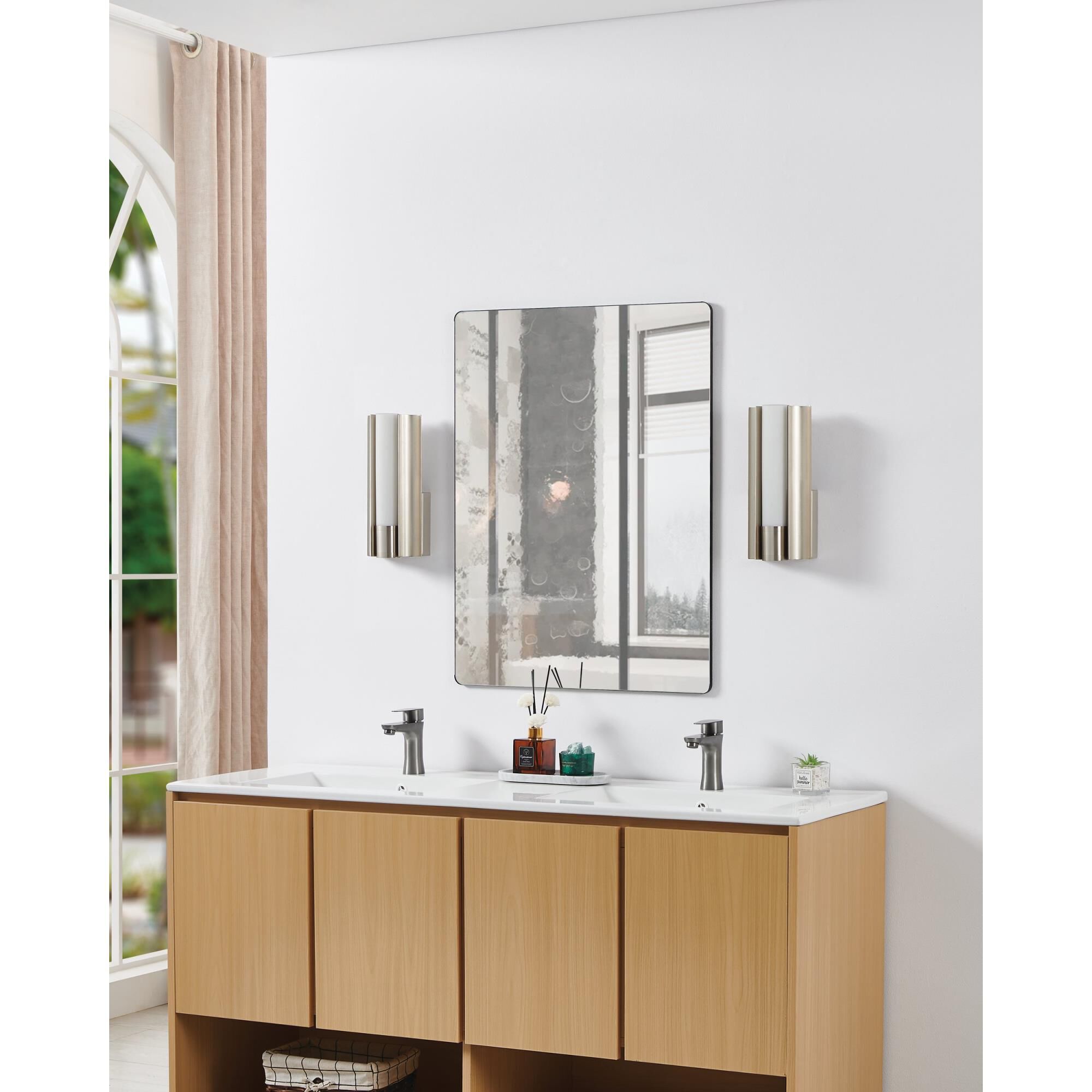 Shown in Brushed Nickel finish and Etched Opal glass