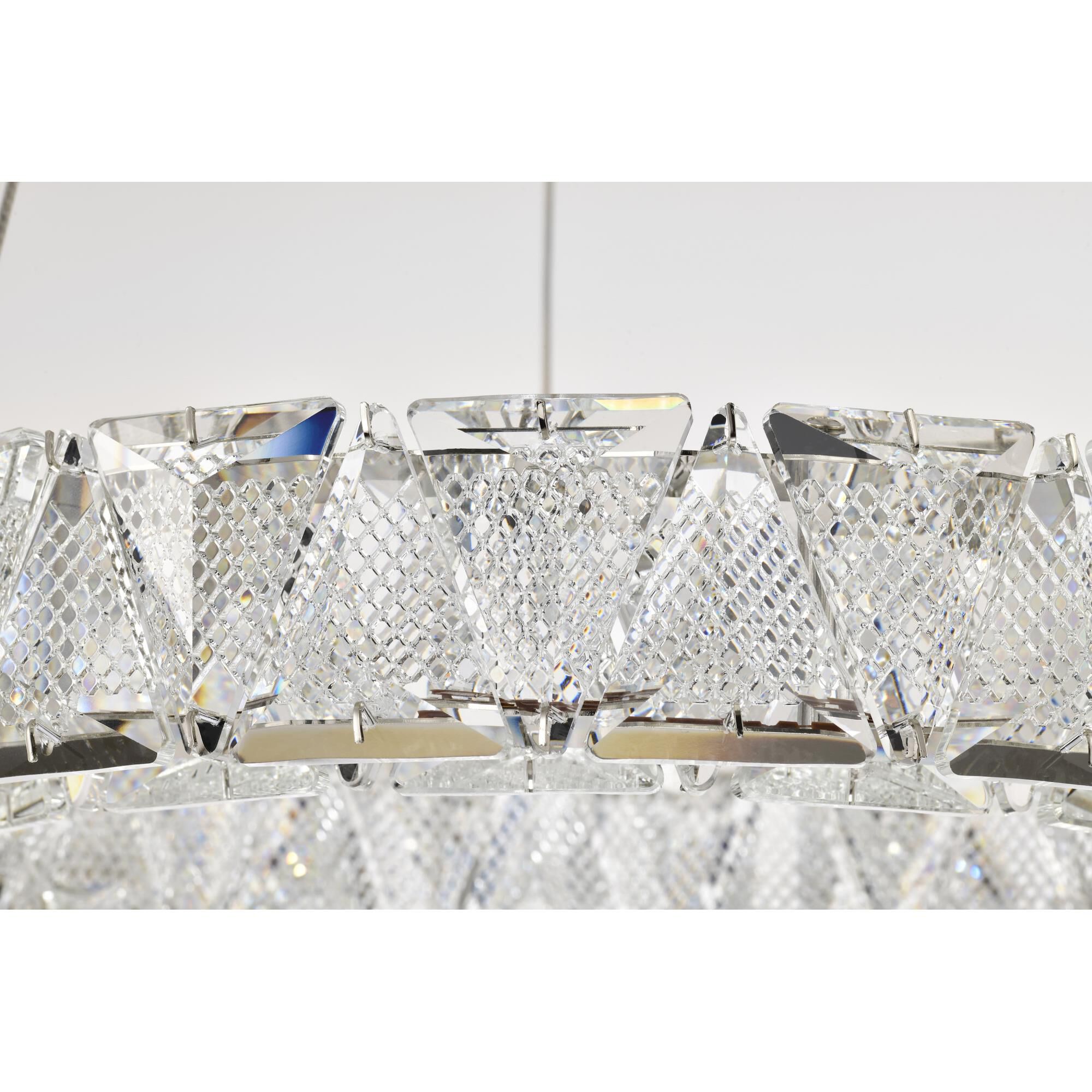 Shown in Polished Nickel finish and Clear K9 Crystal glass