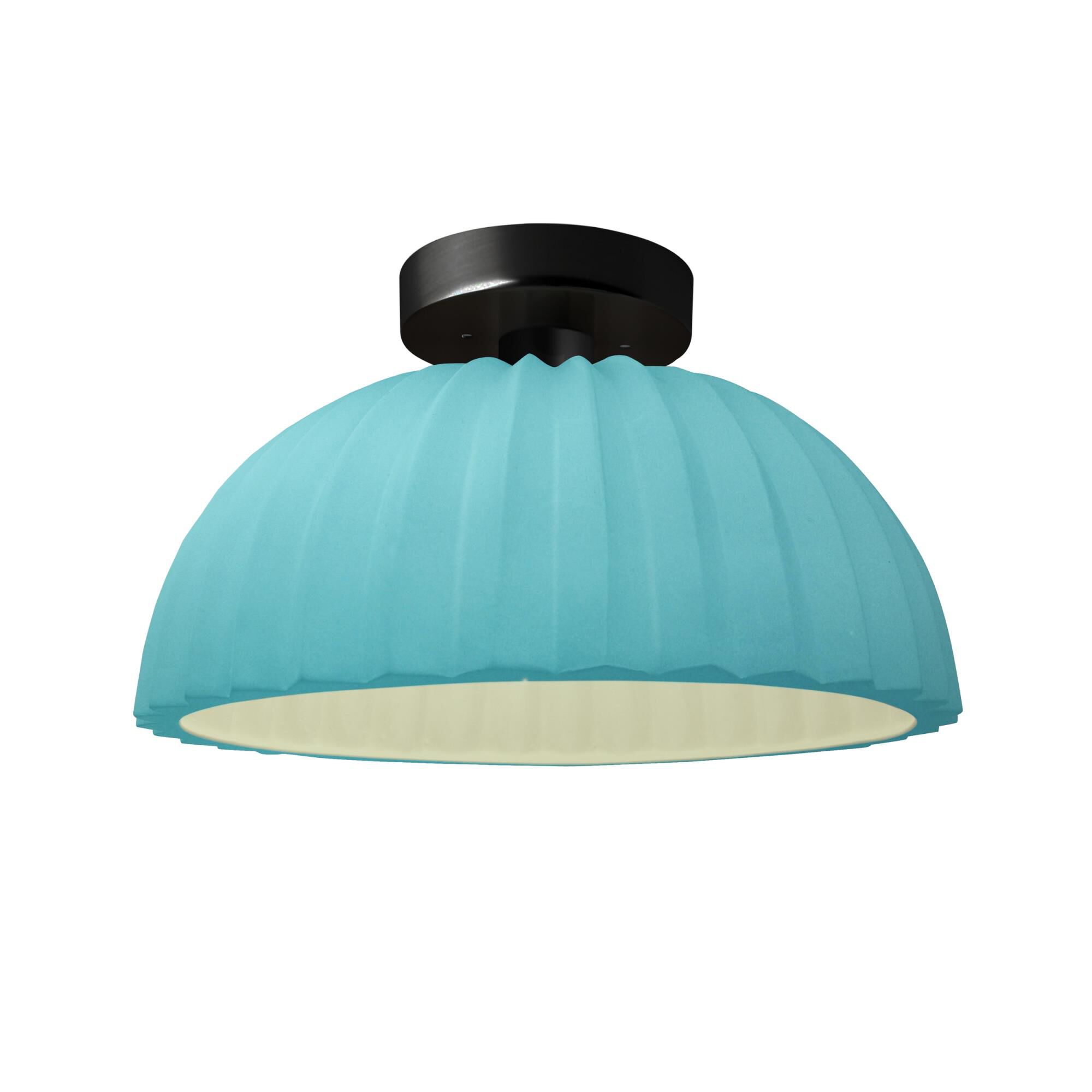 Pleated Dome 13 Inch Semi Flush Mount by Justice Design Group