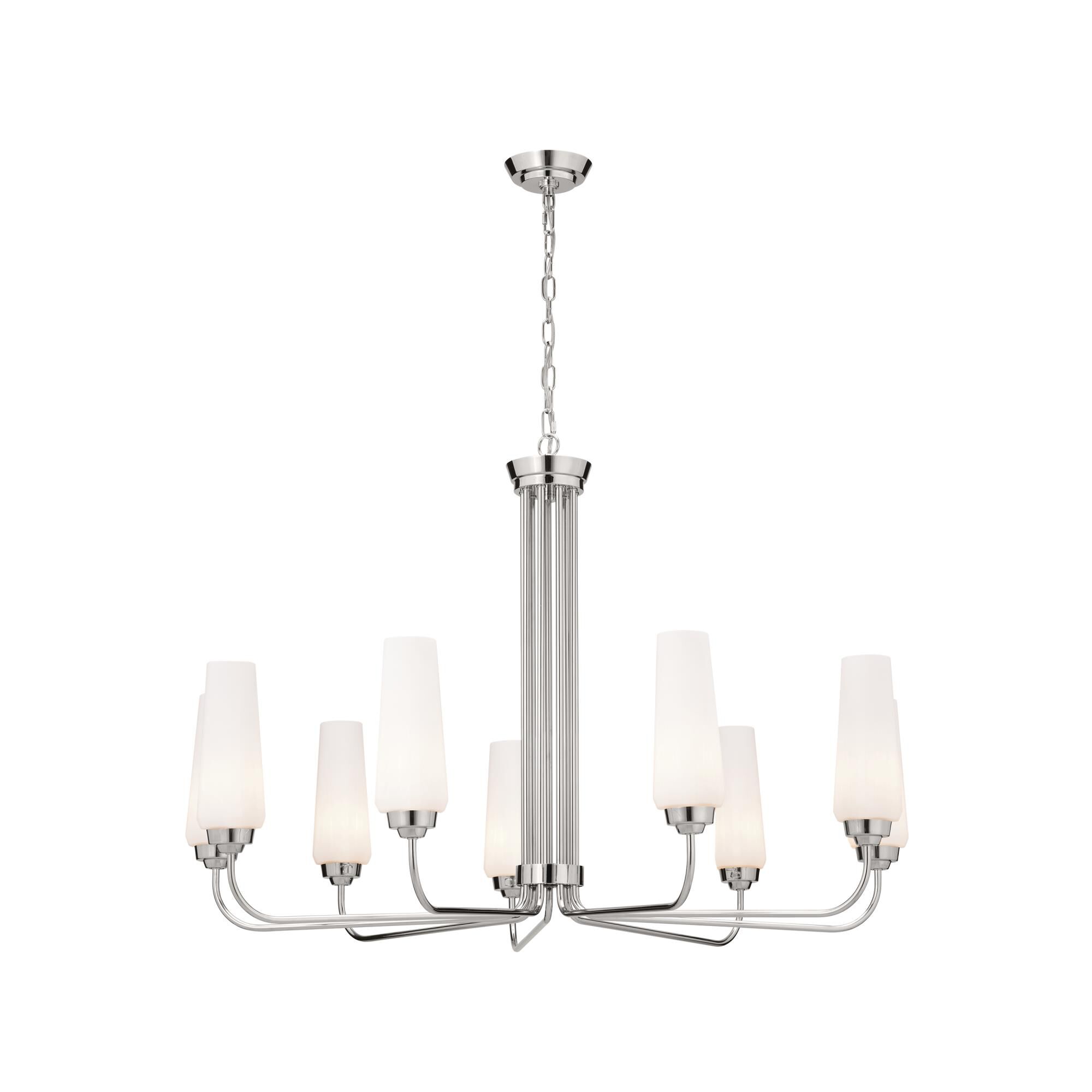 Shown in Polished Nickel finish and Opal glass