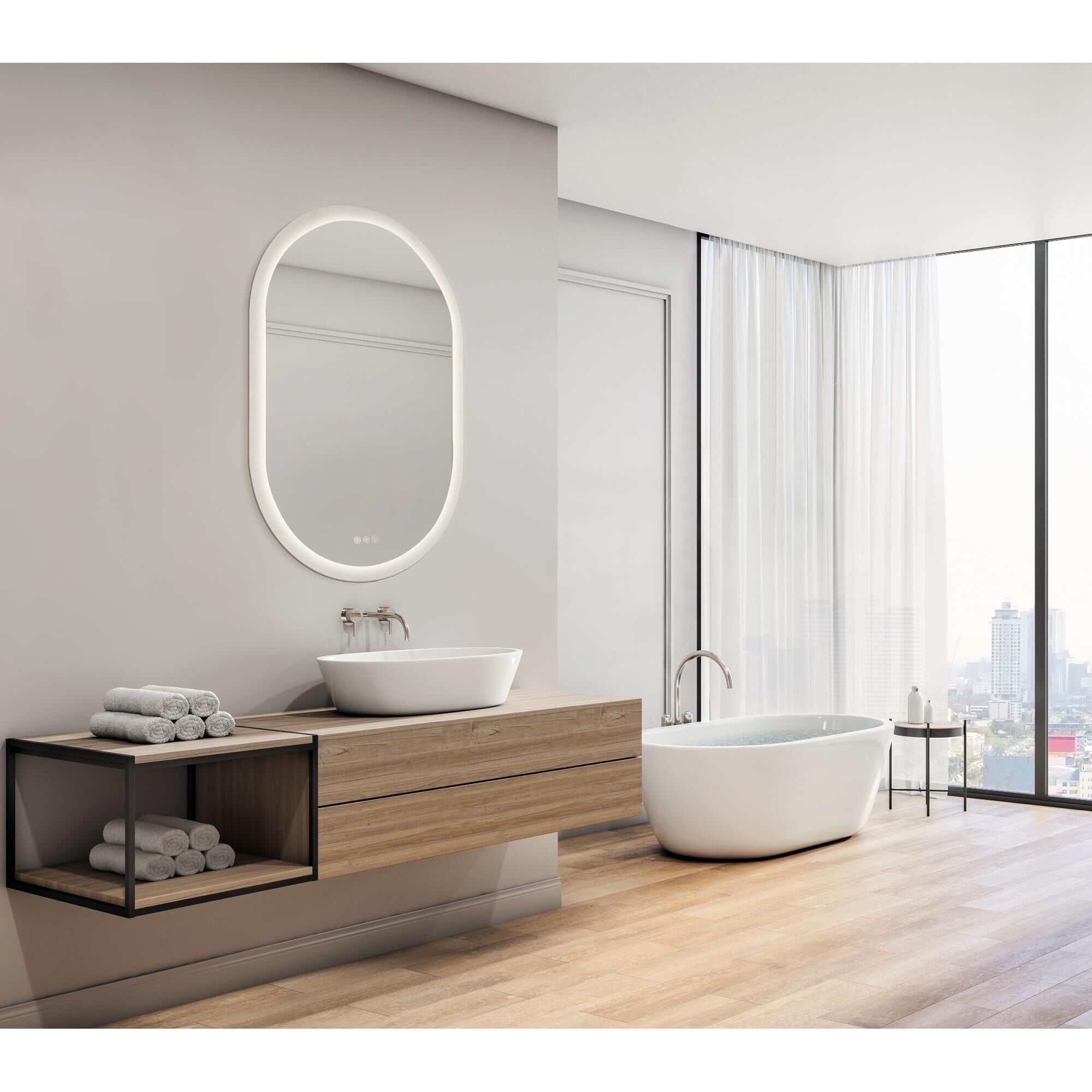 Shown in Mirror finish and Frosted  glass