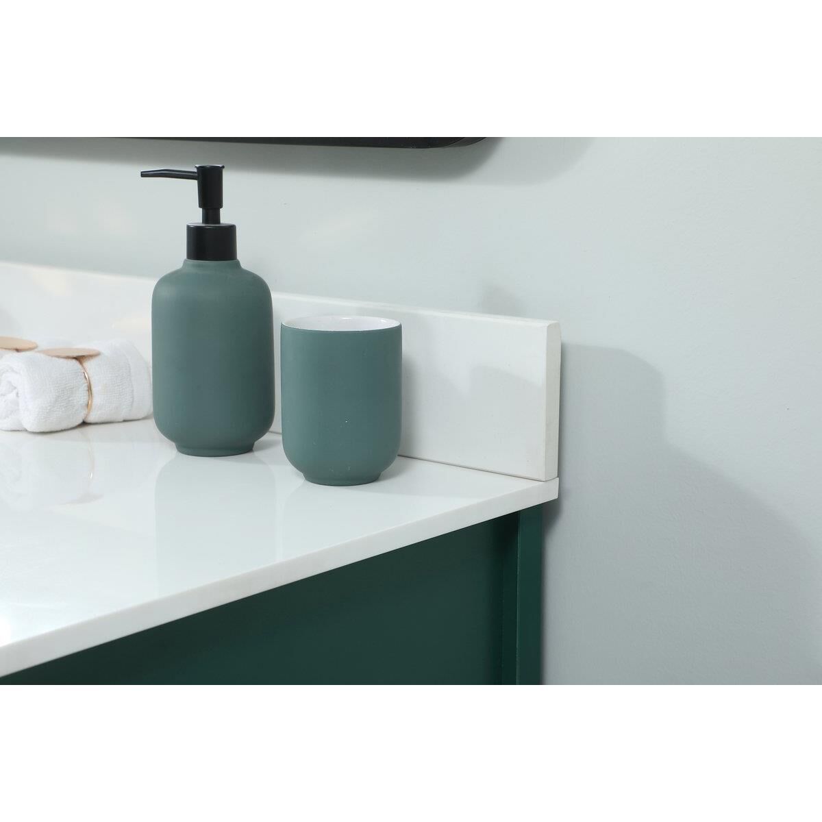 Shown in Green finish and With Backsplash accent