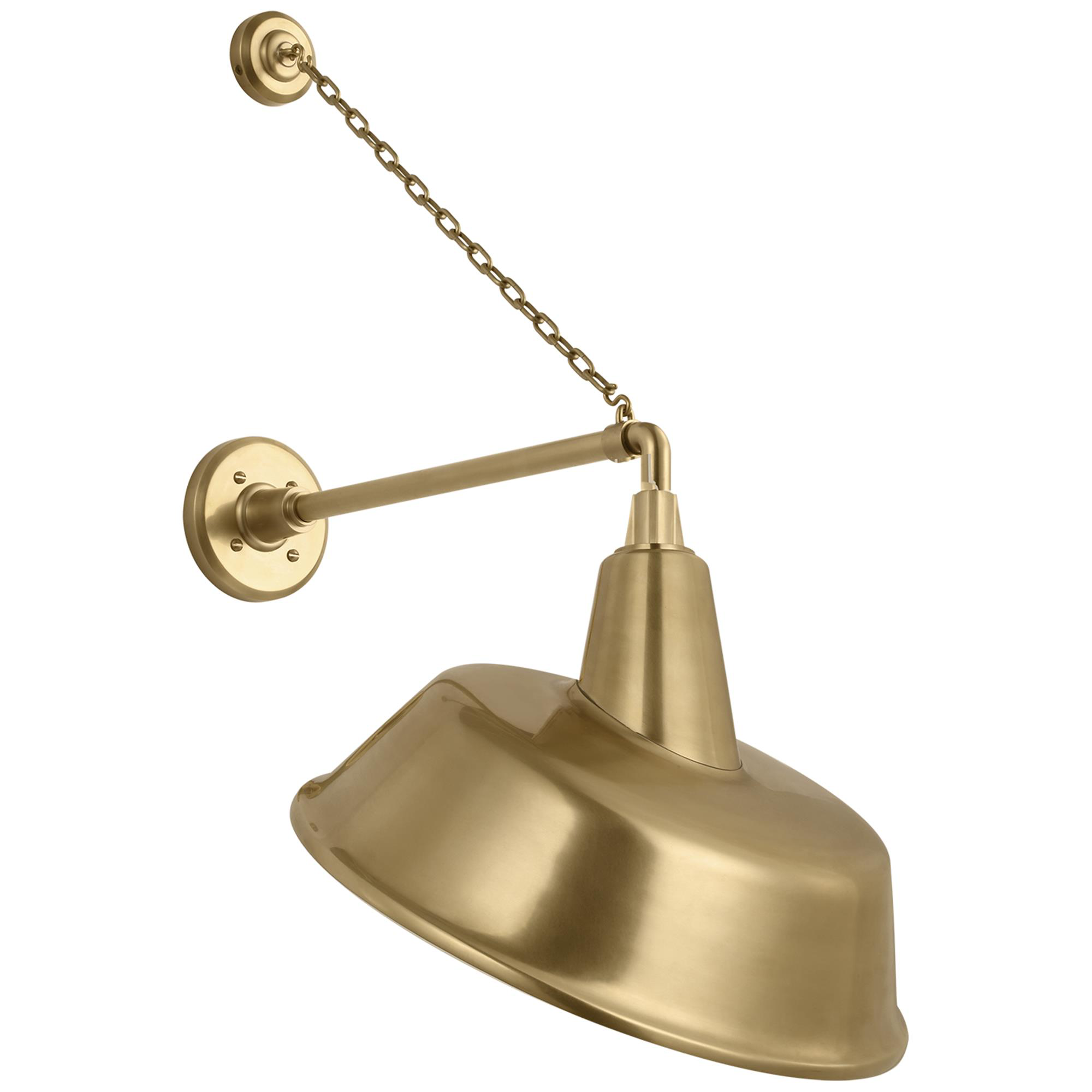 Shown in Hand-Rubbed Antique Brass finish and Gold shade