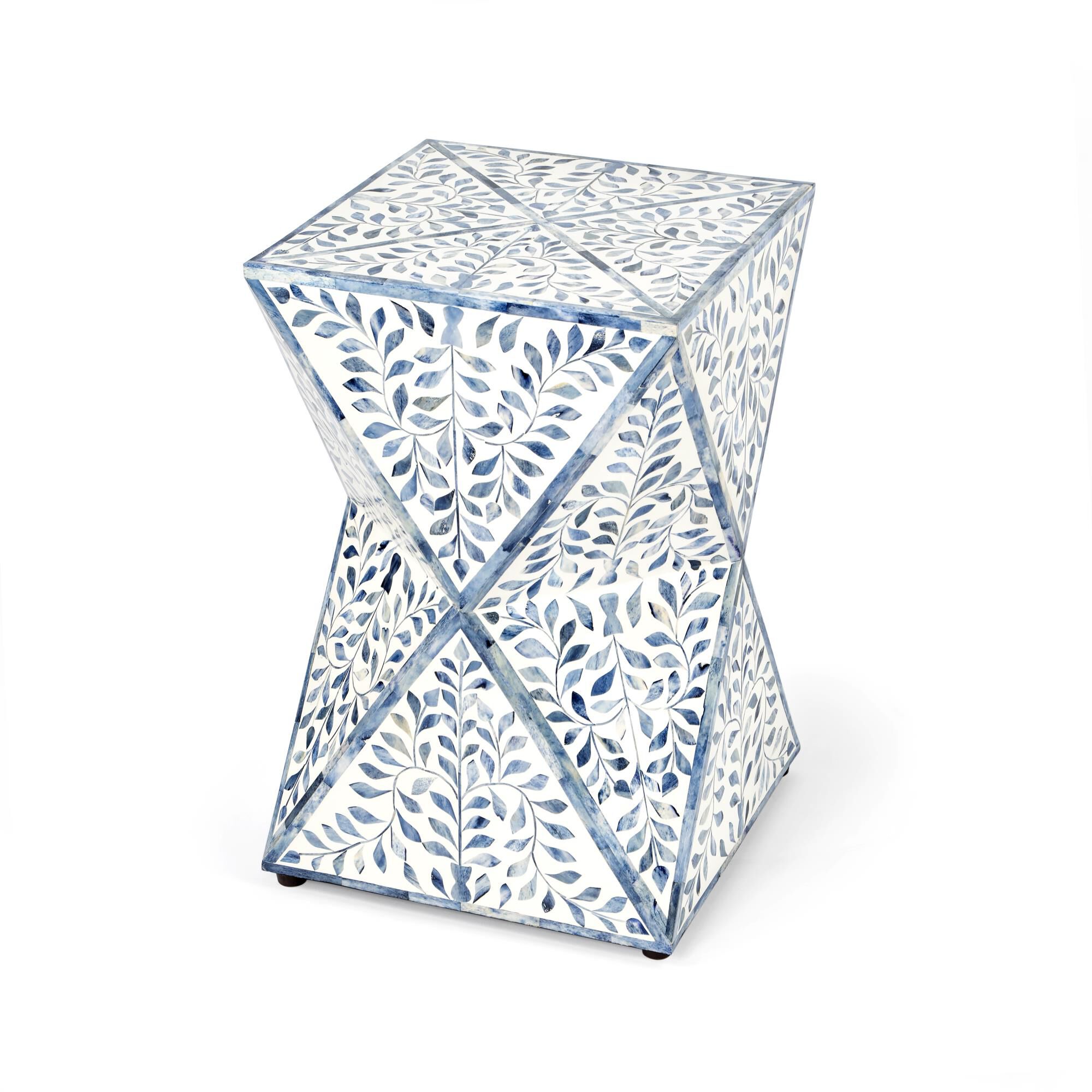 Shown in Blue and White Bone finish