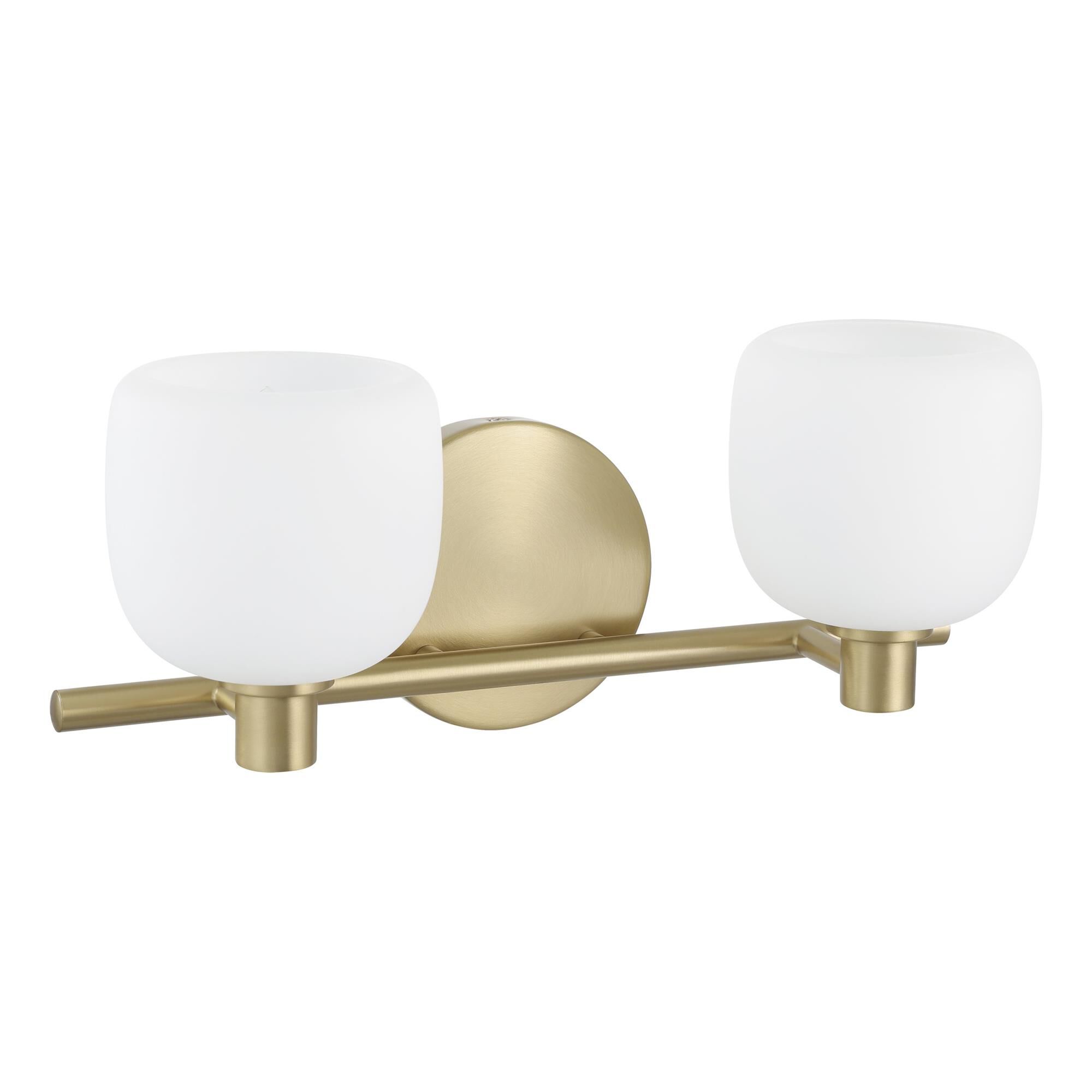 Shown in Champagne Gold finish and Etched Opal glass