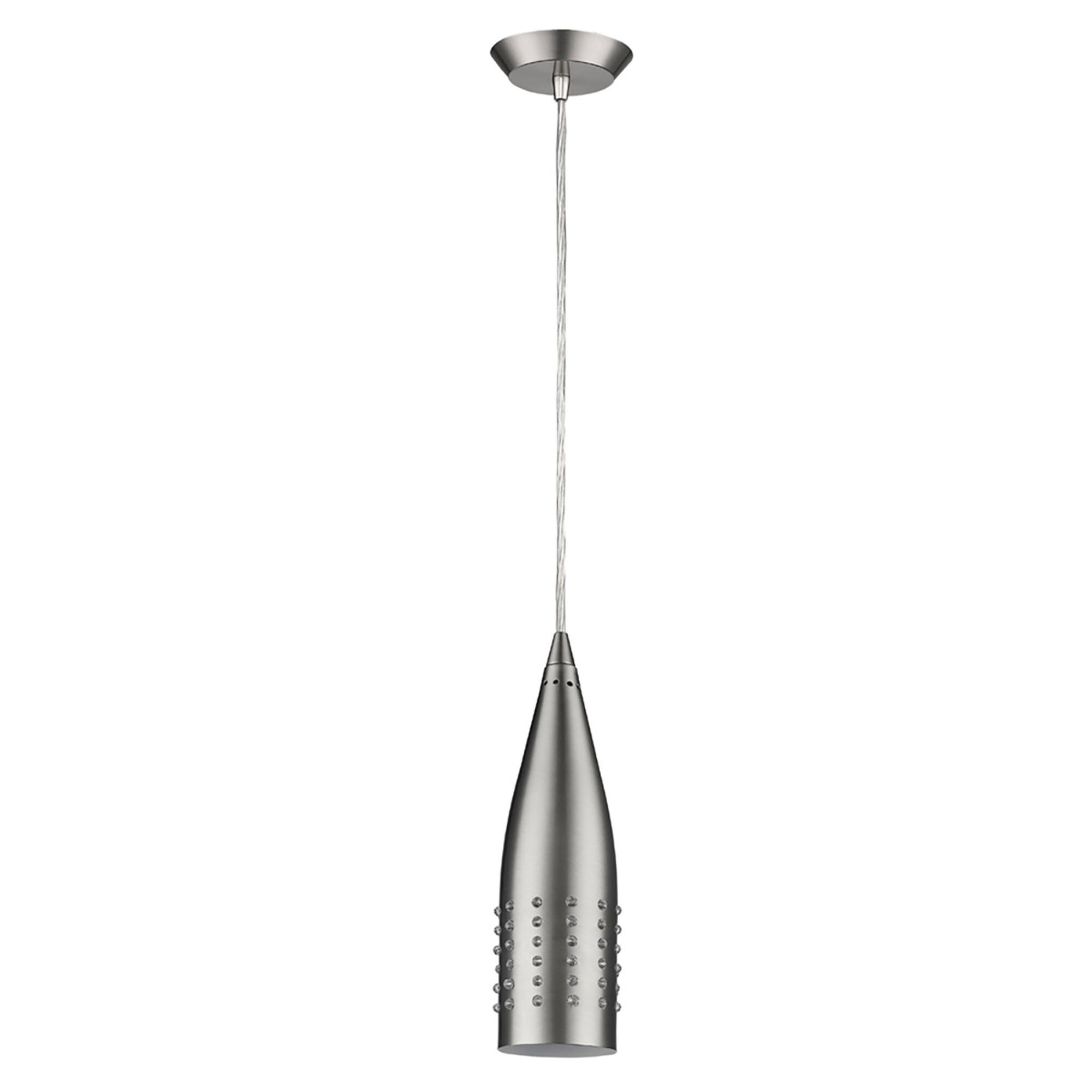 Shown in Satin Nickel finish and Satin Nickel glass and Metal shade